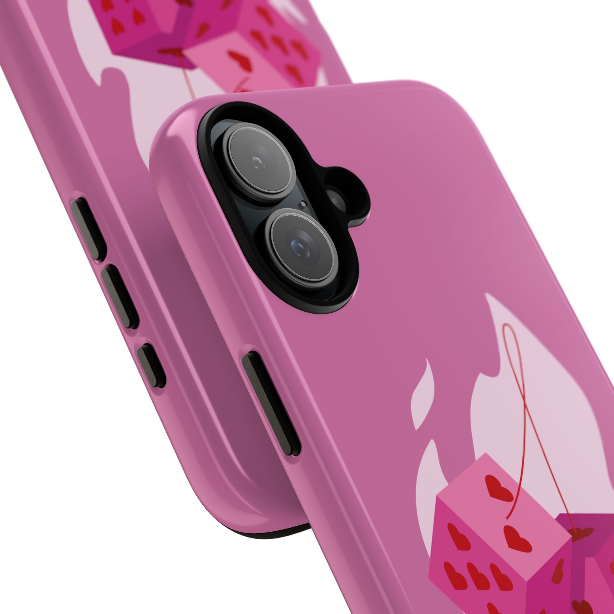 Phone Case, Tough Phone Cover, Heart Design, Cute Cell Accessories, Valentine's Day Gift, Trendy Pink Case