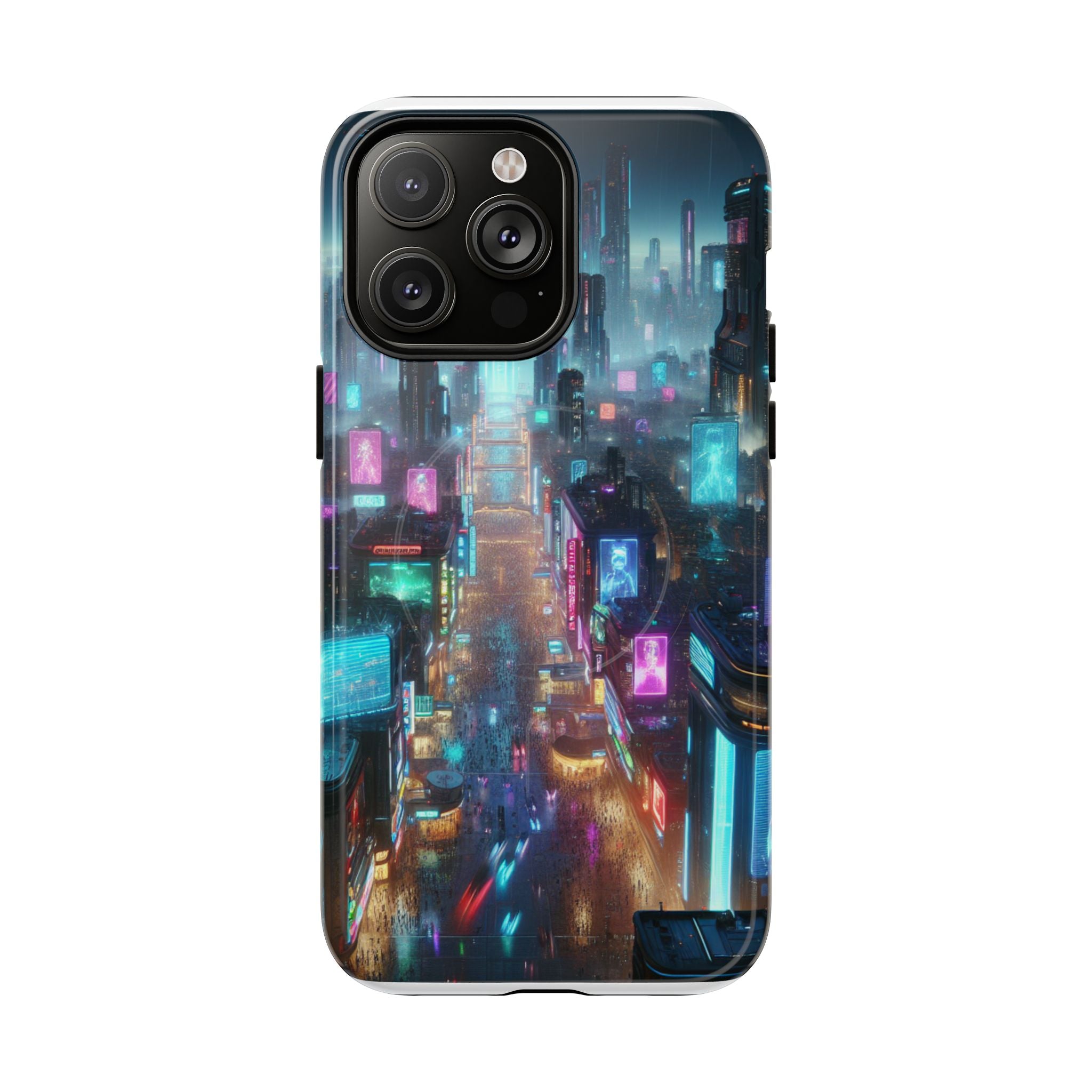 Futuristic Cityscape Phone Case, Tough Magnetic Cases, Urban Aesthetic, Tech Accessories, Gifts for Tech Lovers, Holiday Phone Cases