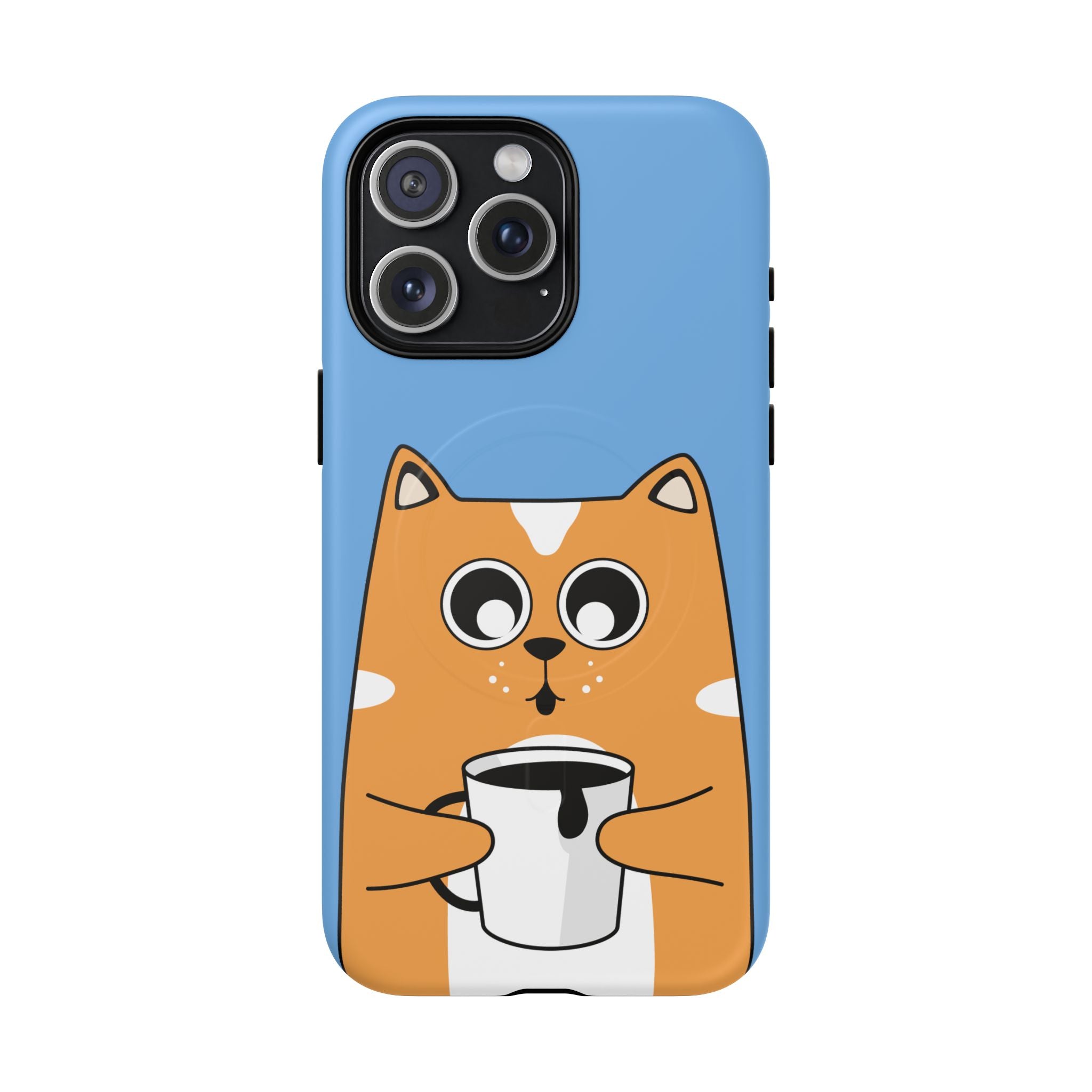 Cute Cat Magnetic Phone Case, Tough iPhone Cover, Pet Lover Gift, Cartoon Style, Cat-Themed Accessories