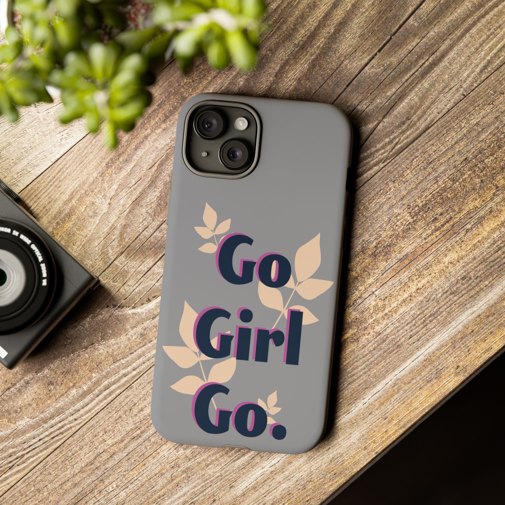 Stylish Phone Case - Go Girl Go, Motivational Tough Case, Gift for Her, Kindness Reminder, Floral Mobile Cover, Inspirational Phone [...]