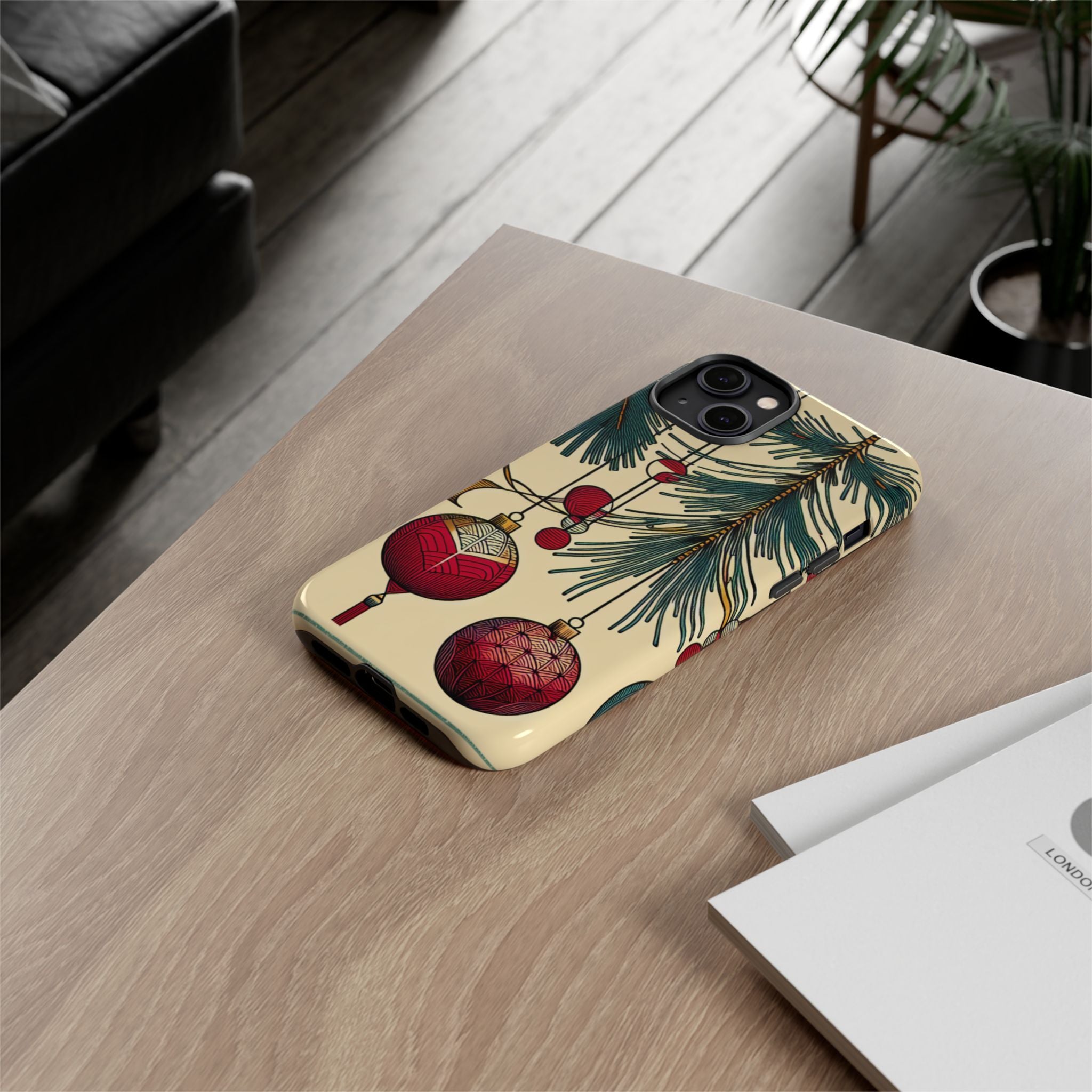 Christmas Phone Case with Ornament Design | Holiday Gift, Festive Mobile Cover, Cute Tough Case, Winter Decoration