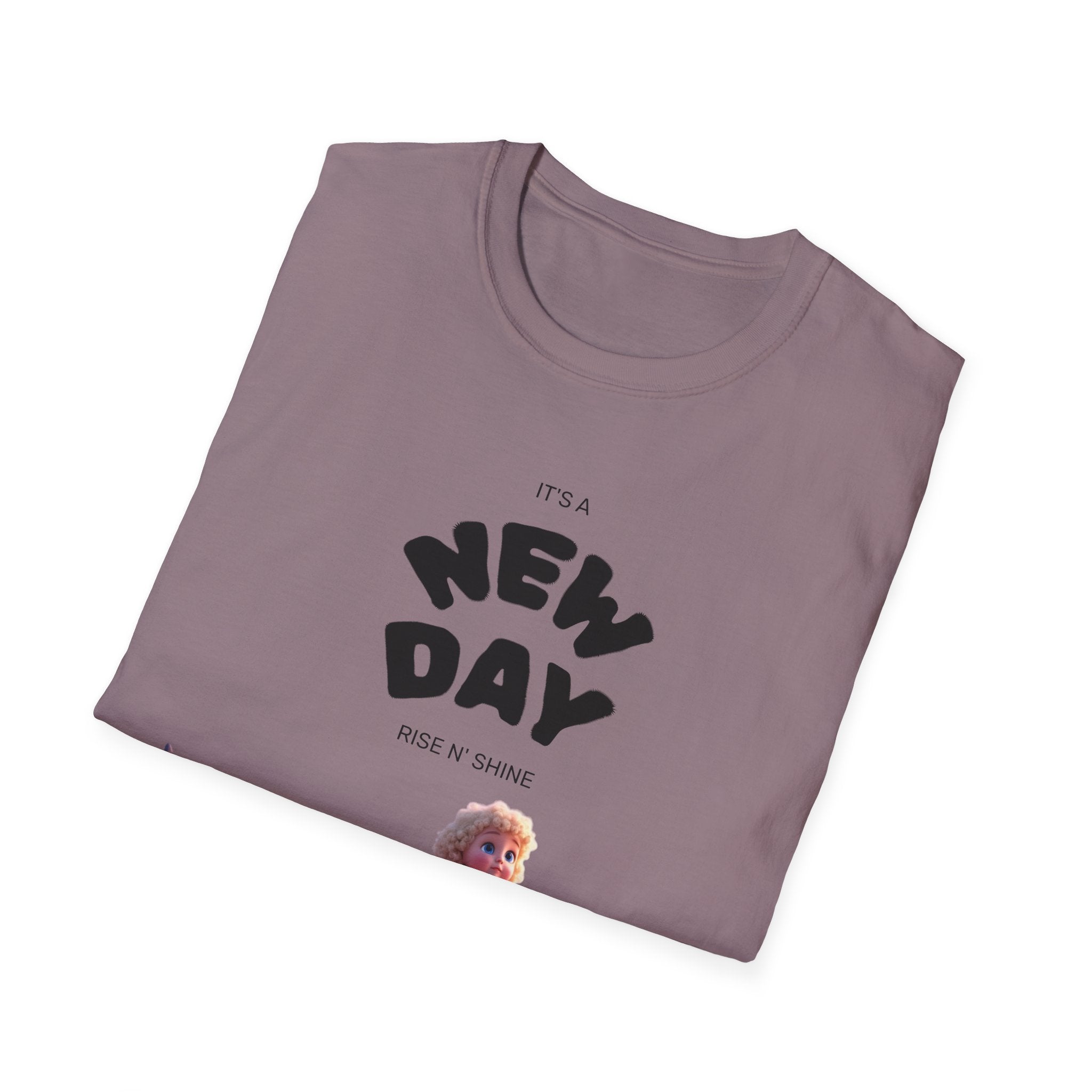 Whimsical Dolphin T-Shirt | Unisex Softstyle Tee | Fun Graphic Tee, New Day Shirt, Ocean Lover Gift, Casual Wear