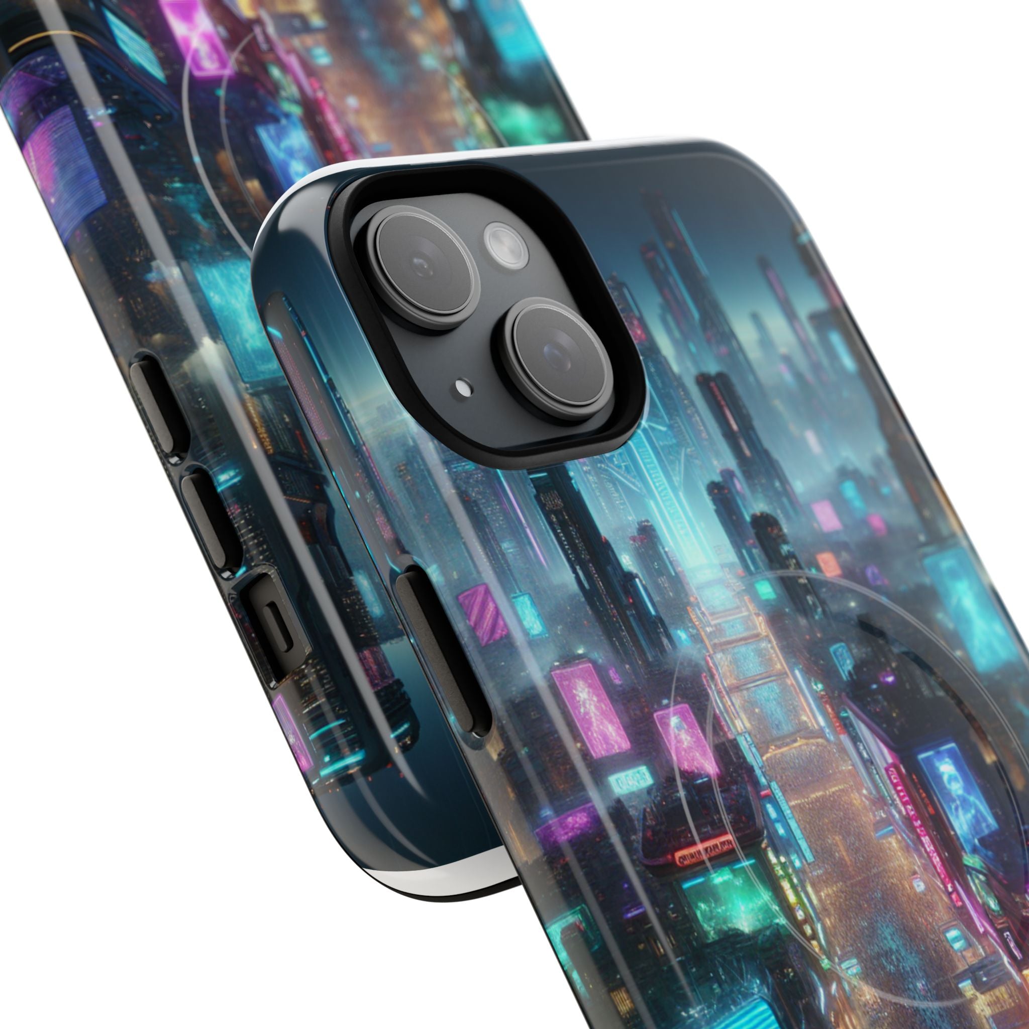 Futuristic Cityscape Phone Case, Tough Magnetic Cases, Urban Aesthetic, Tech Accessories, Gifts for Tech Lovers, Holiday Phone Cases