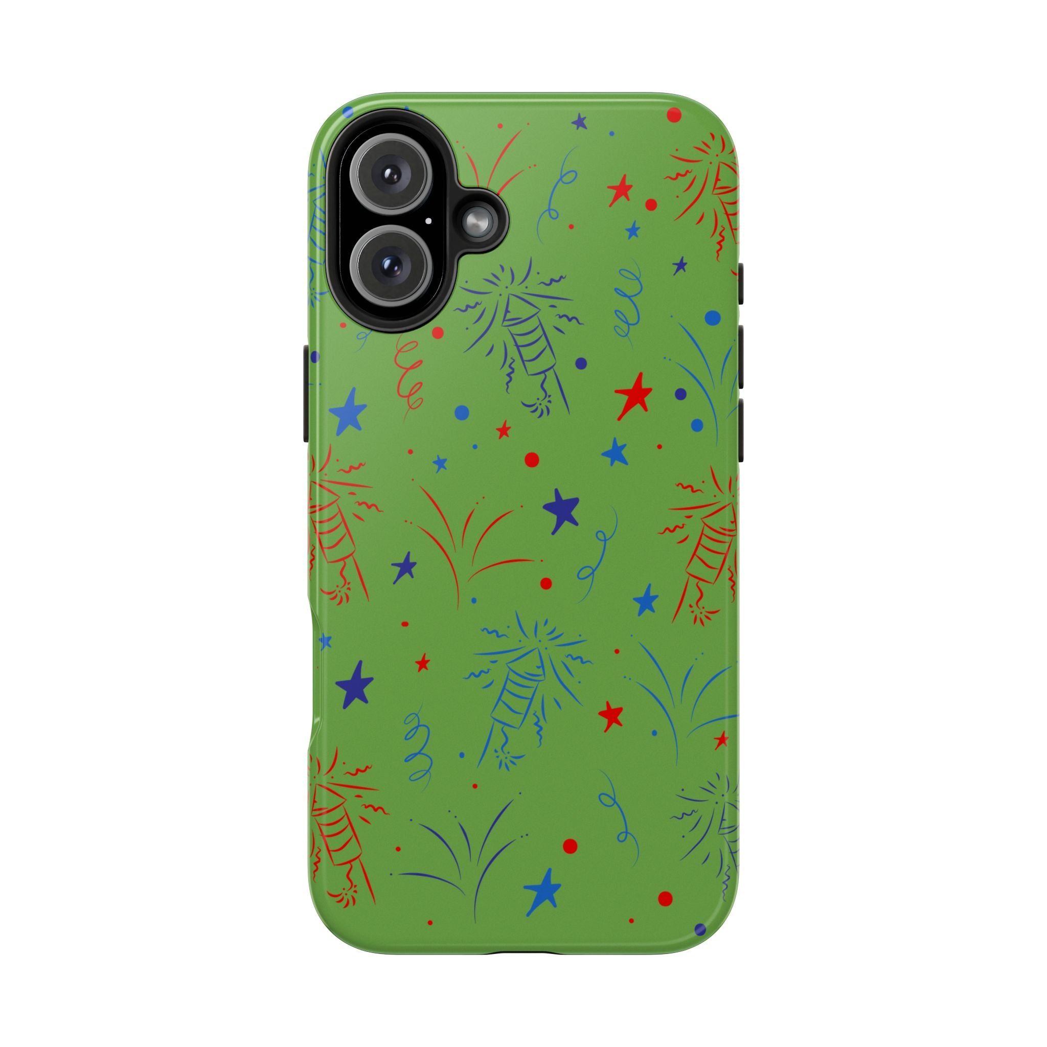 Celebratory Tough Phone Cases, Festive Phone Cover, Fireworks Phone Protector, Green Party Case, Holiday Mobile Case