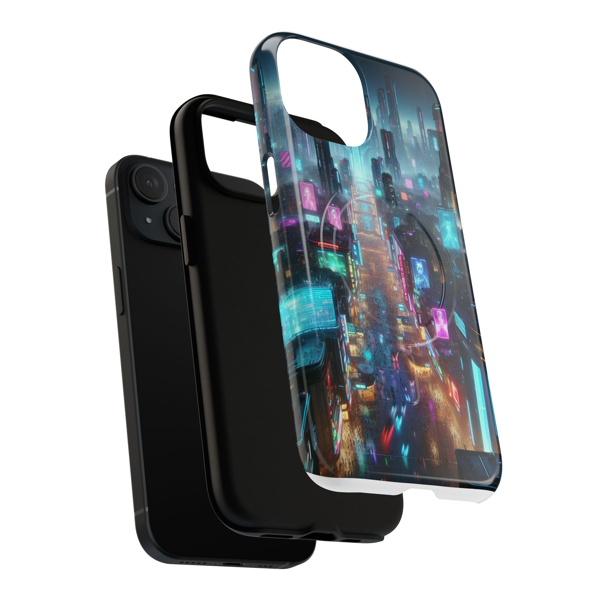 Futuristic Cityscape Phone Case, Tough Magnetic Cases, Urban Aesthetic, Tech Accessories, Gifts for Tech Lovers, Holiday Phone Cases