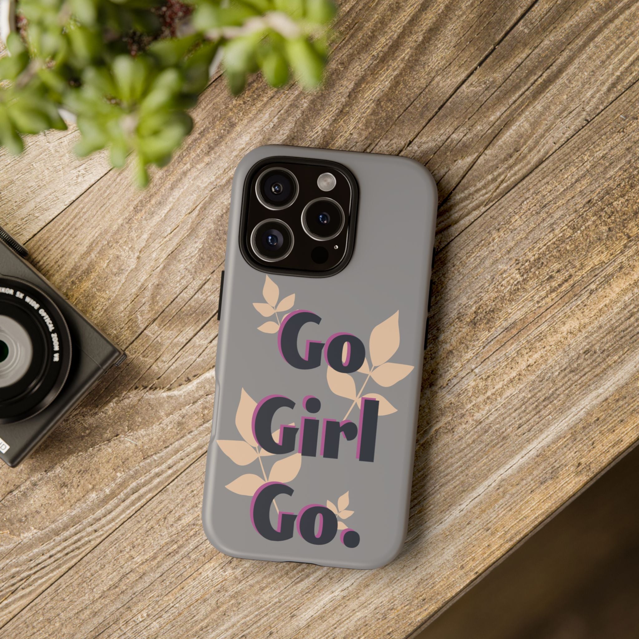 Stylish Phone Case - Go Girl Go, Motivational Tough Case, Gift for Her, Kindness Reminder, Floral Mobile Cover, Inspirational Phone [...]