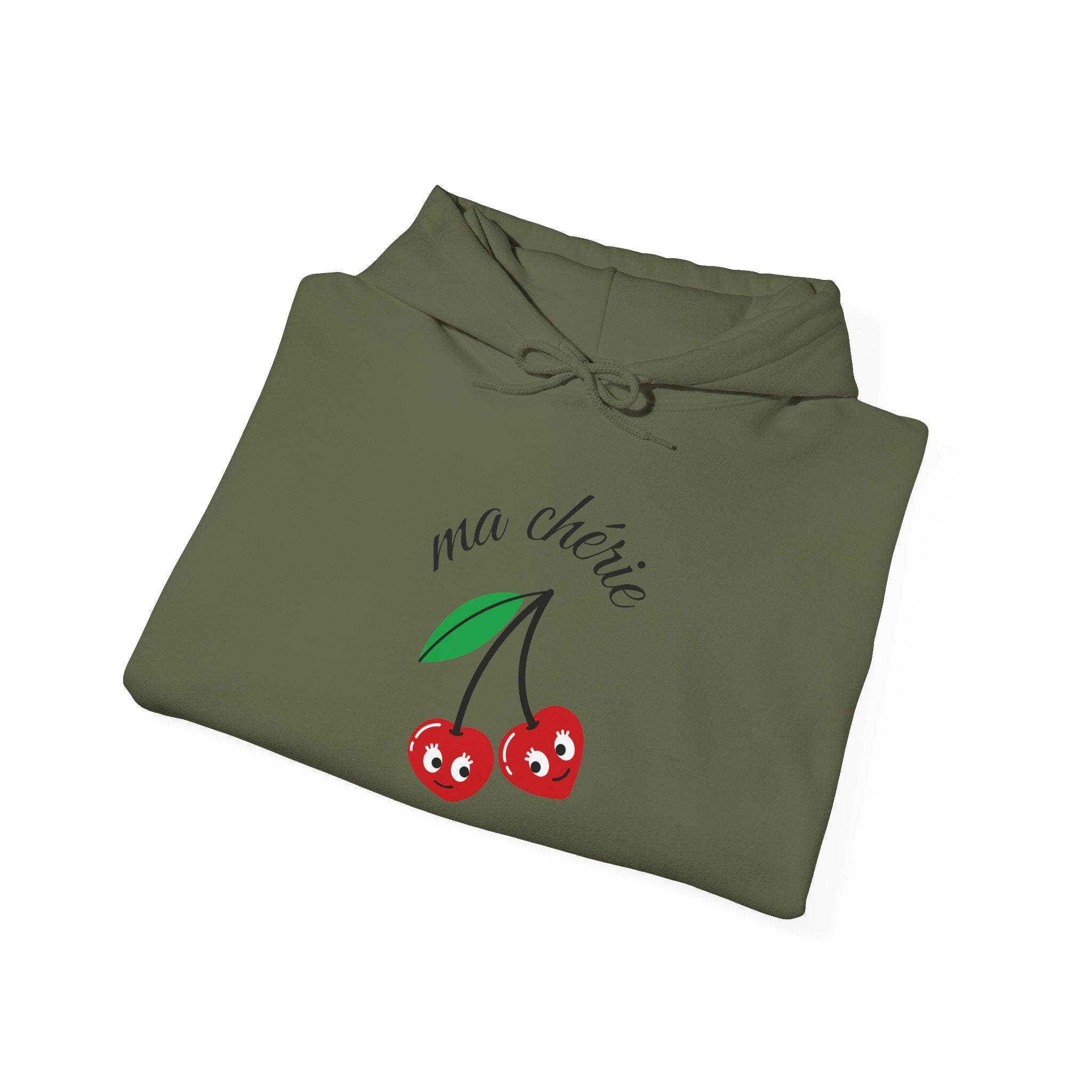 Cute Cherry Design Hoodie, Cozy Unisex Sweatshirt, Gift for Her, Valentine's Day Apparel, Casual Comfort Wear, Ma Chérie Sweatshirt