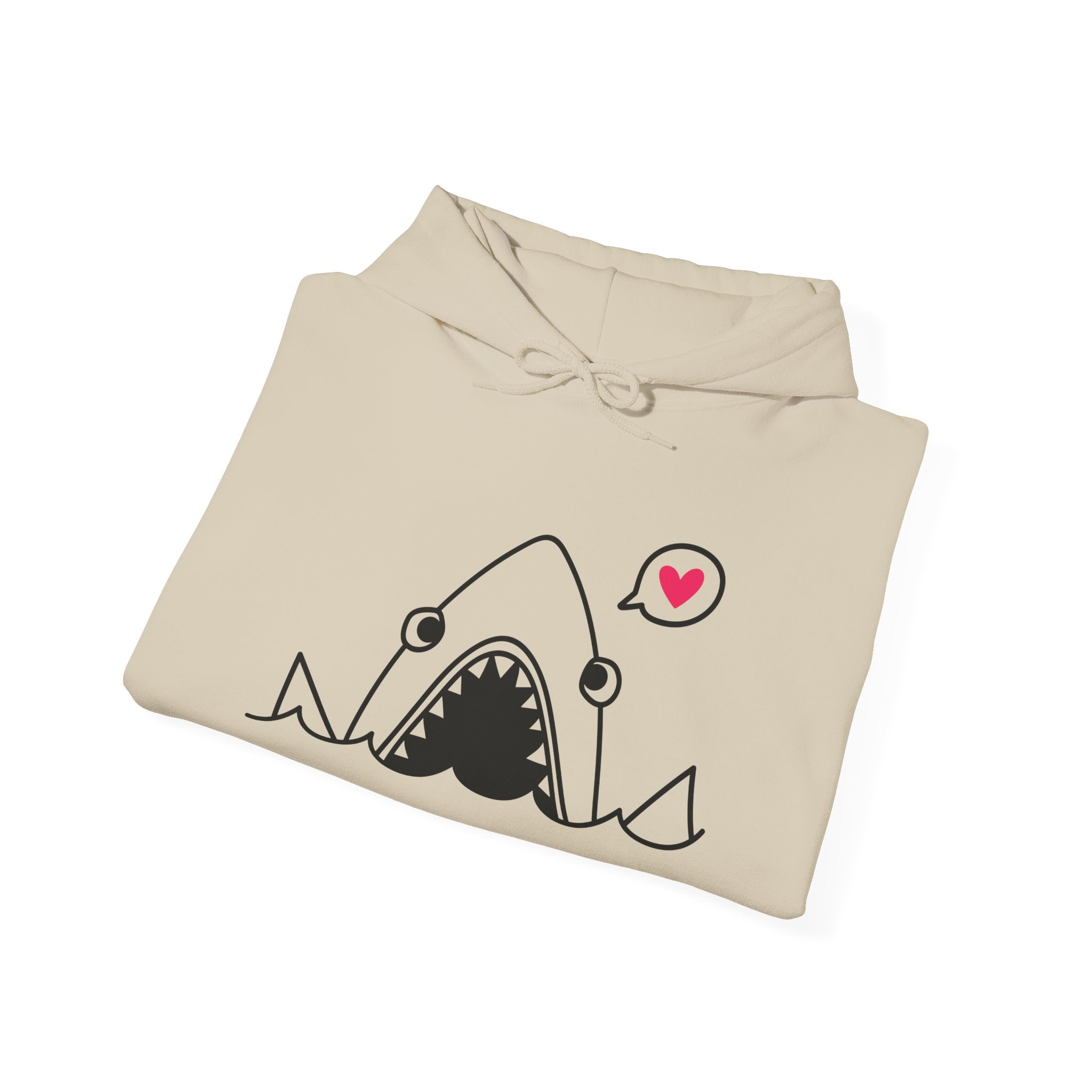 Shark Love Hoodie - Cute Unisex Sweatshirt, Gifts for Ocean Lovers, Funny Shark Apparel, Beach Day Outfit, Valentine's Day Gift