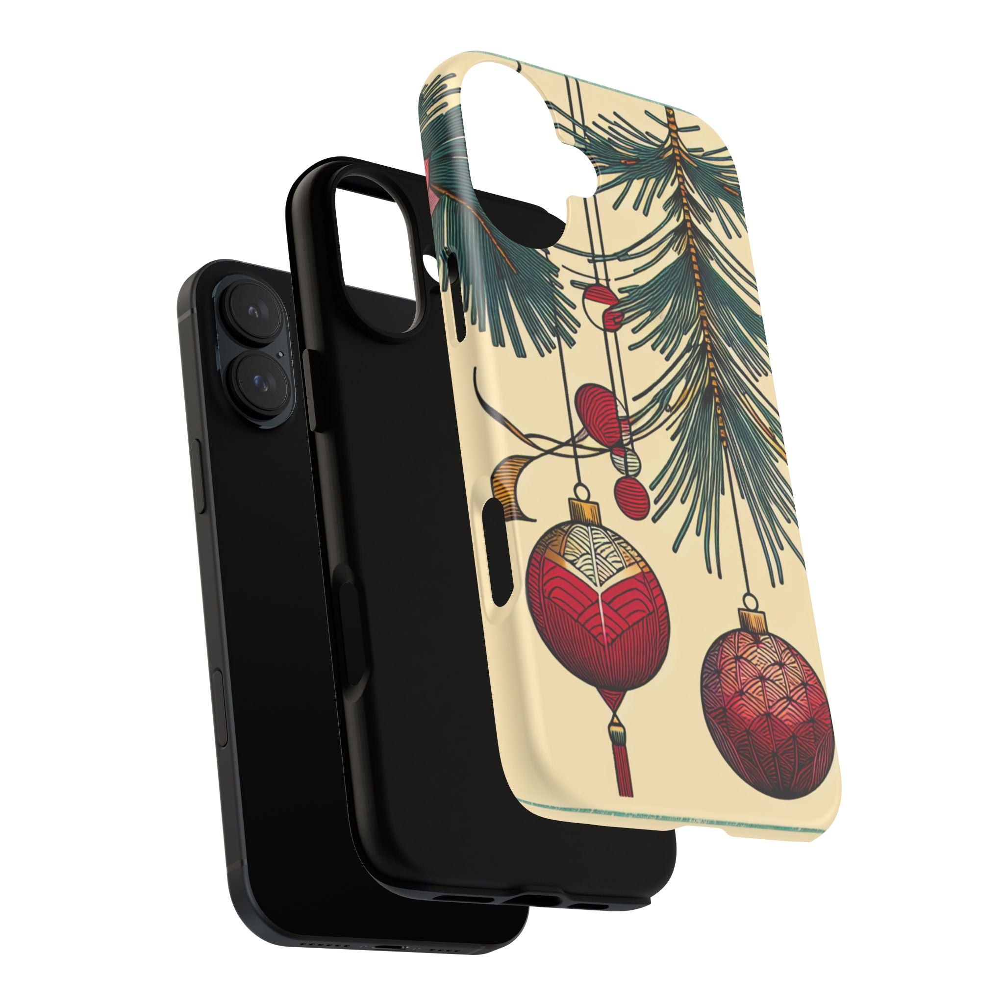 Christmas Phone Case with Ornament Design | Holiday Gift, Festive Mobile Cover, Cute Tough Case, Winter Decoration