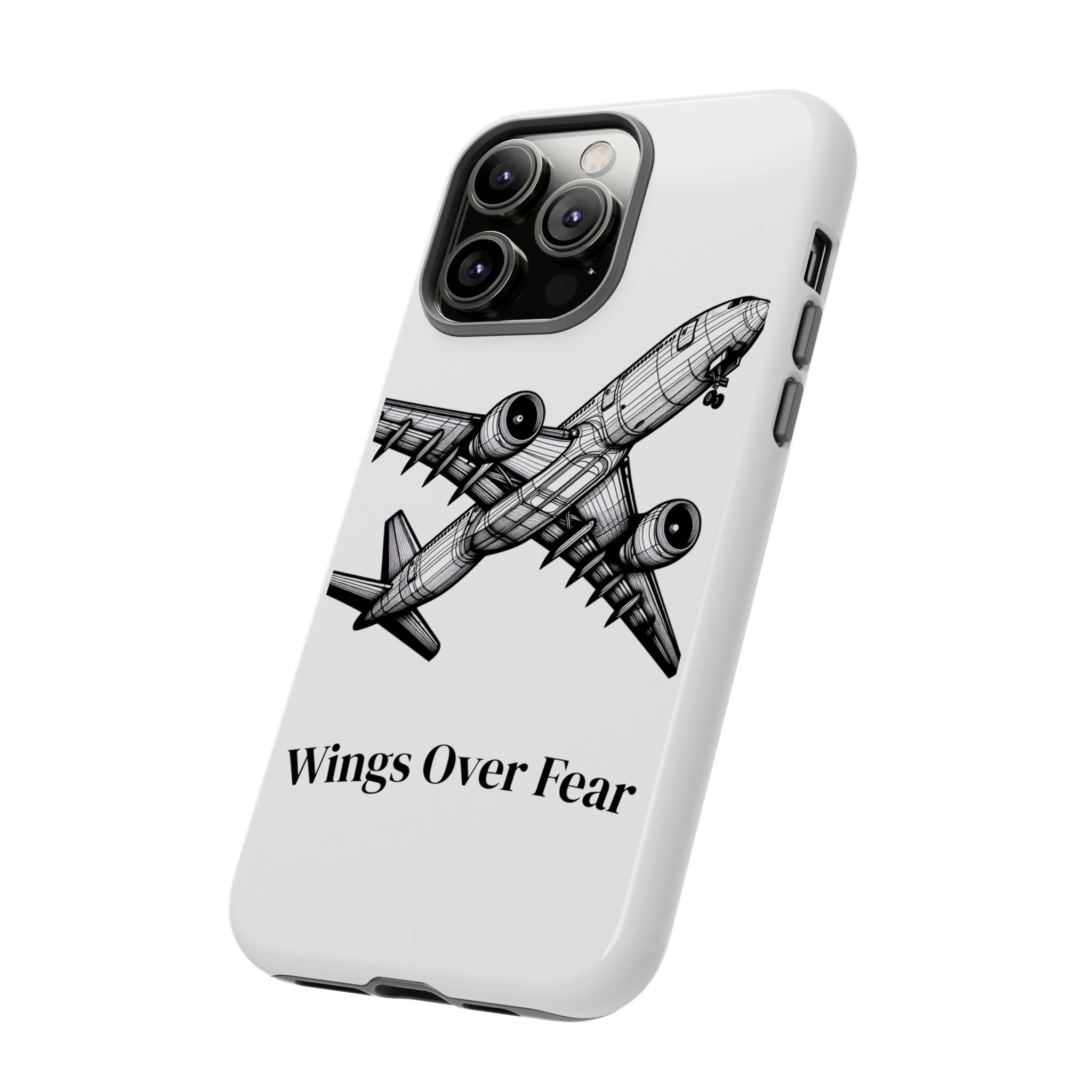 Aviation Phone Case, Inspirational Pilot Gift, Travel Enthusiast Accessory, Unique Airplane Case, Wings Over Fear Design