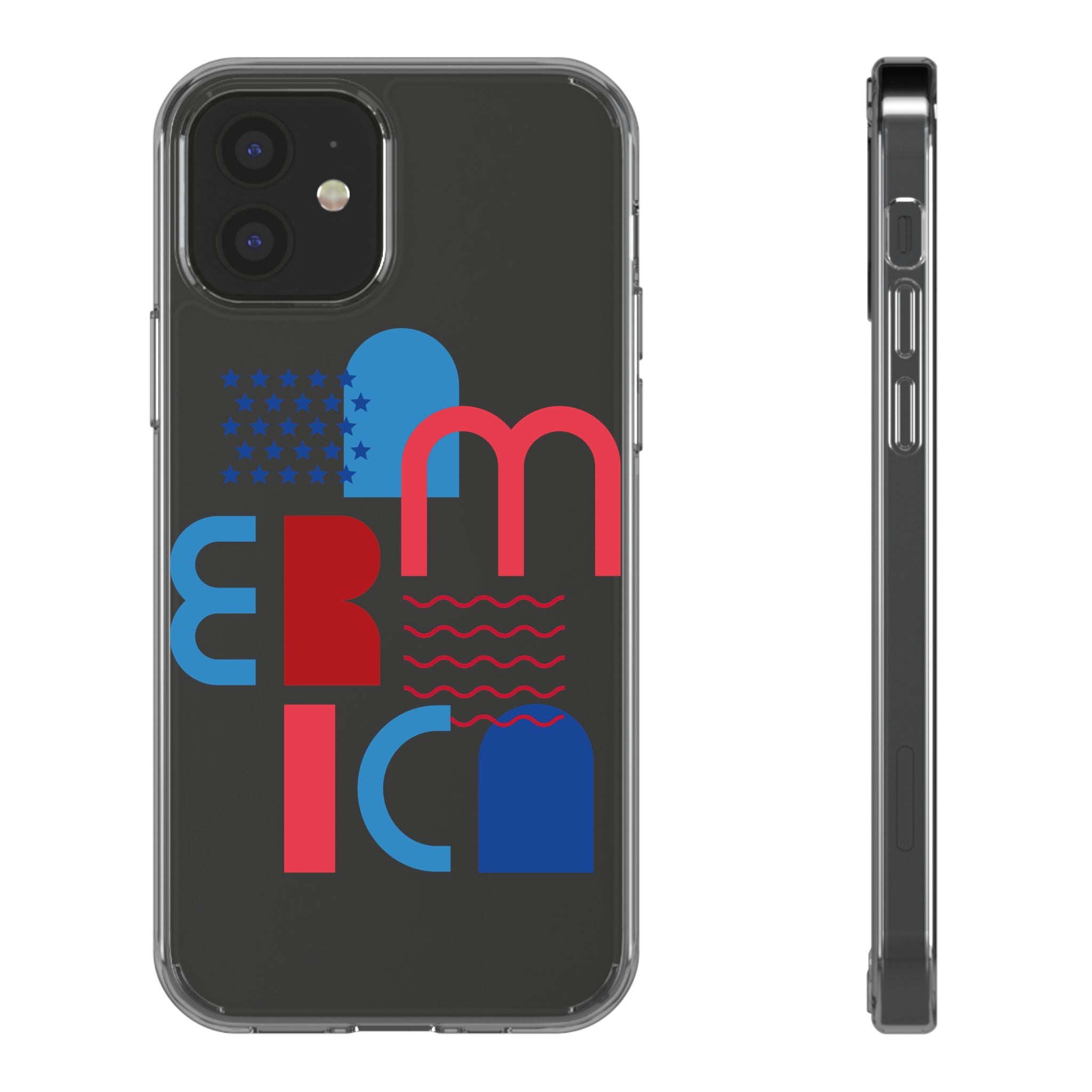Stylish Clear iPhone Case with Geometric Design, Phone Cover for Trendsetters, Festive Gift, Modern Accessory
