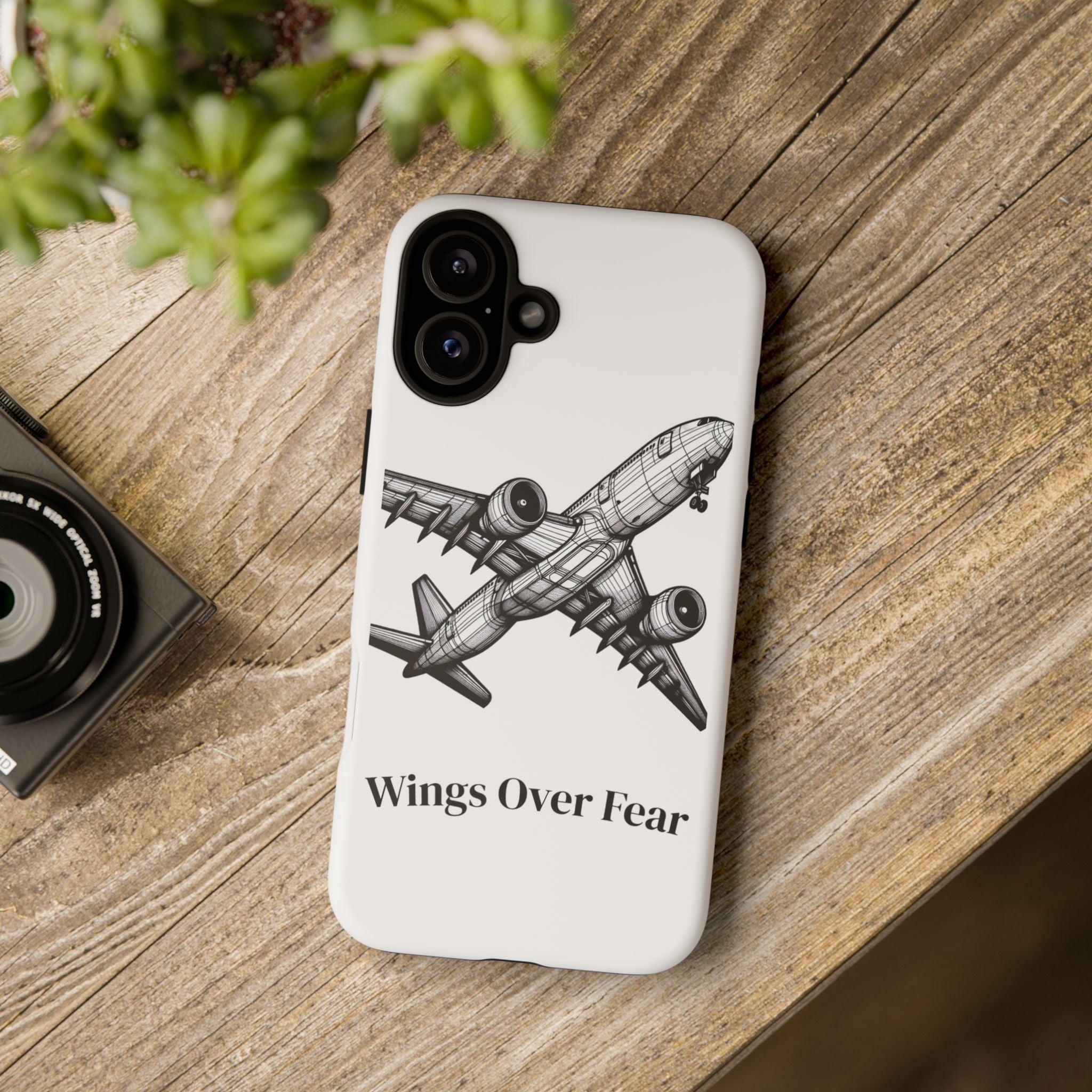 Aviation Phone Case, Inspirational Pilot Gift, Travel Enthusiast Accessory, Unique Airplane Case, Wings Over Fear Design