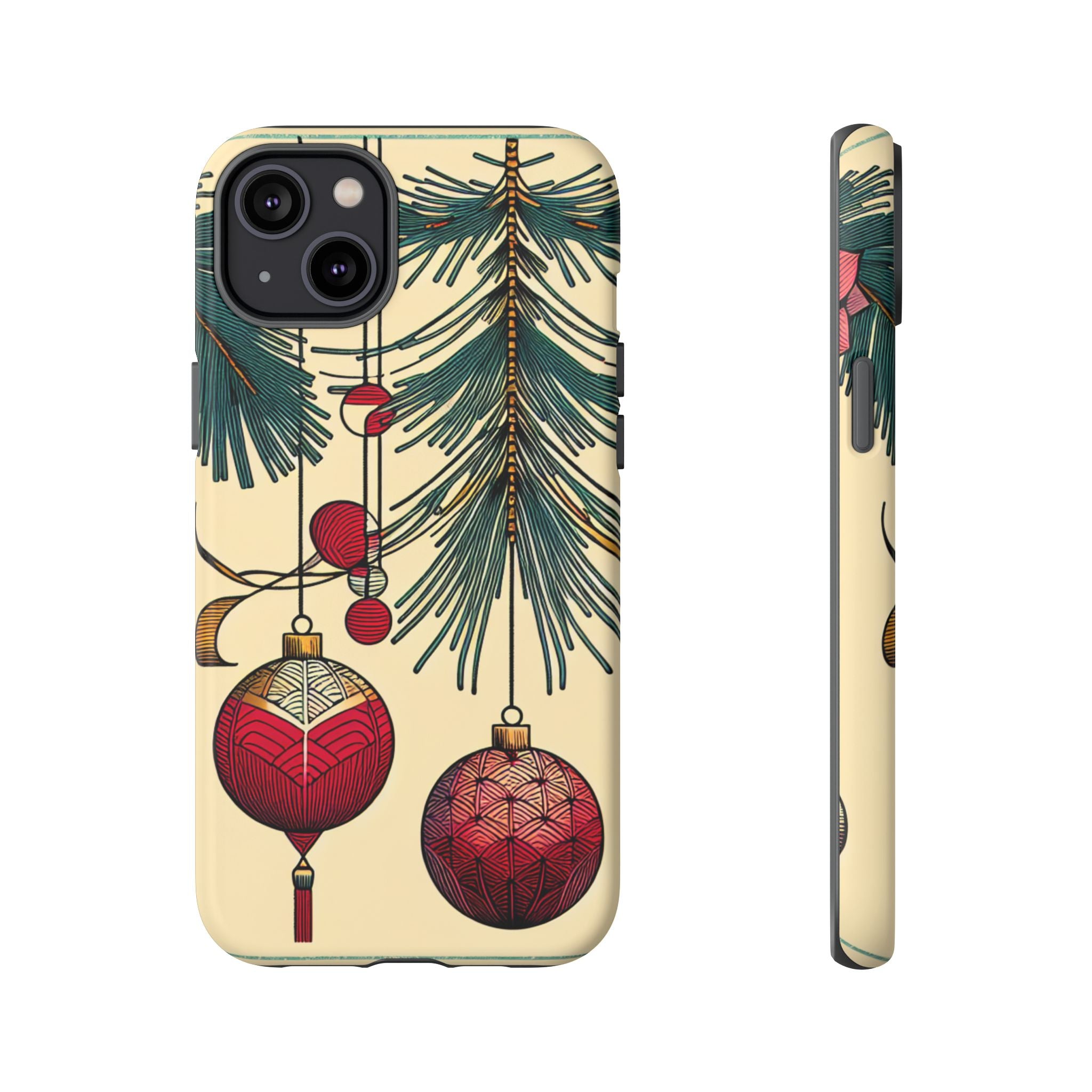 Christmas Phone Case with Ornament Design | Holiday Gift, Festive Mobile Cover, Cute Tough Case, Winter Decoration