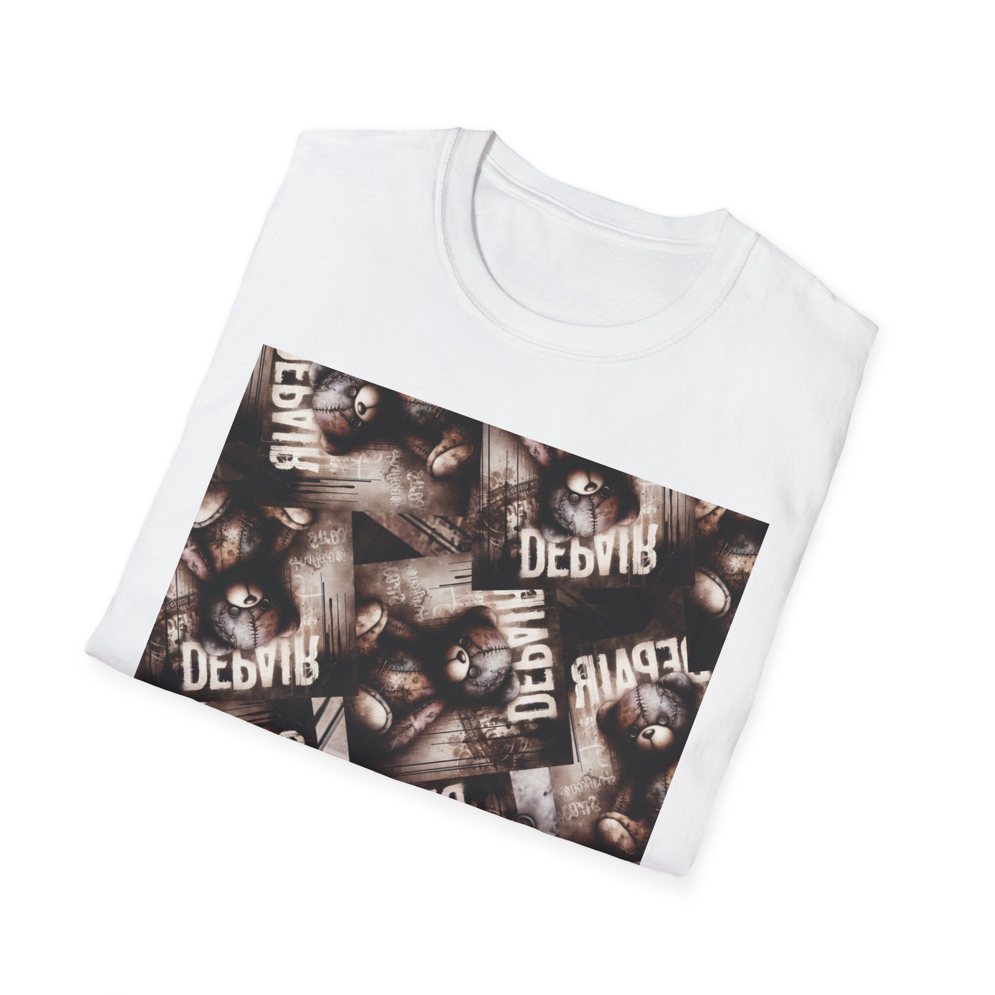 Softstyle Graphic Tee: Vintage Teddy Bear, Unisex T-Shirt for Casual Wear, Gift for Friends, Unique Graphic Tee, Birthday or Quirky Gift