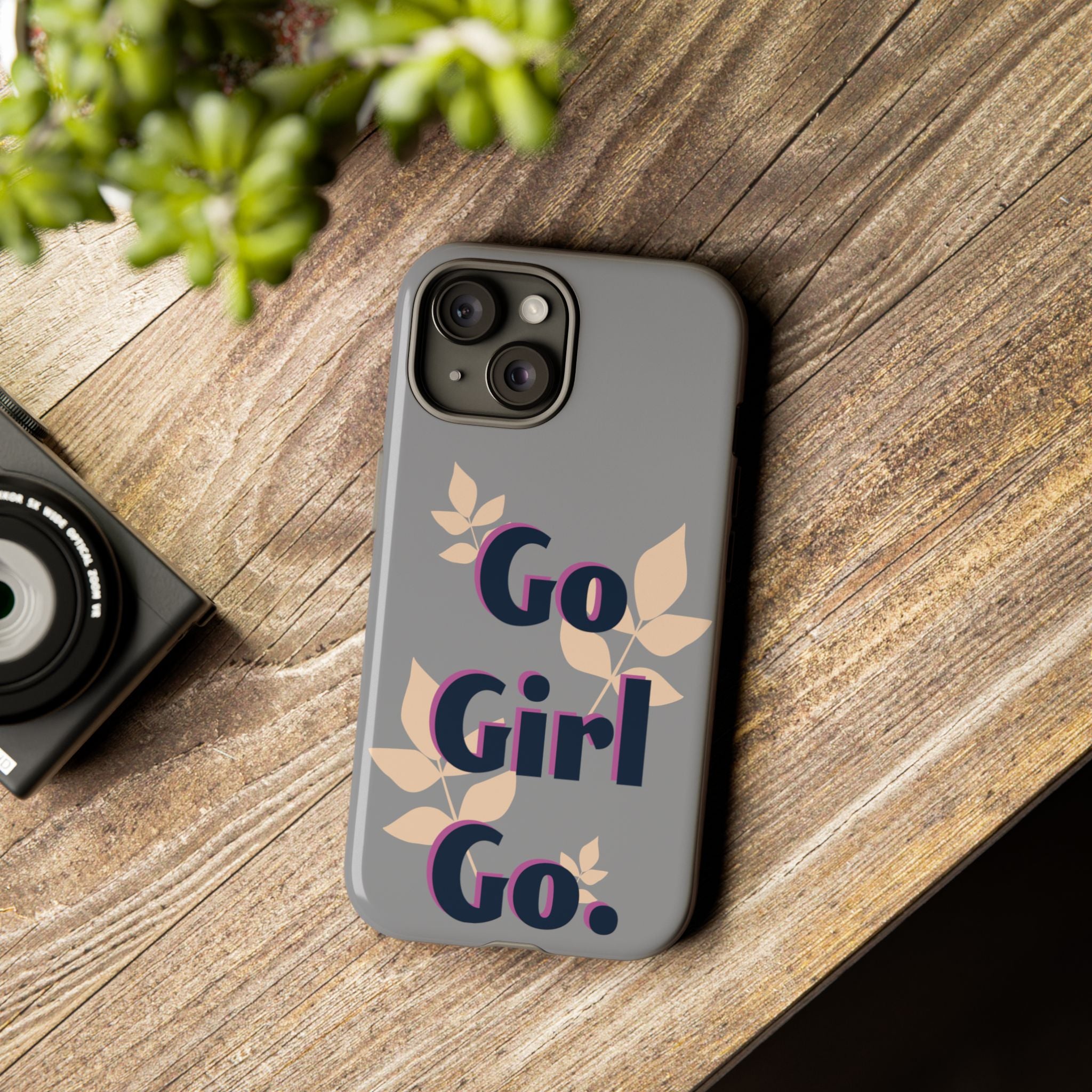 Stylish Phone Case - Go Girl Go, Motivational Tough Case, Gift for Her, Kindness Reminder, Floral Mobile Cover, Inspirational Phone [...]