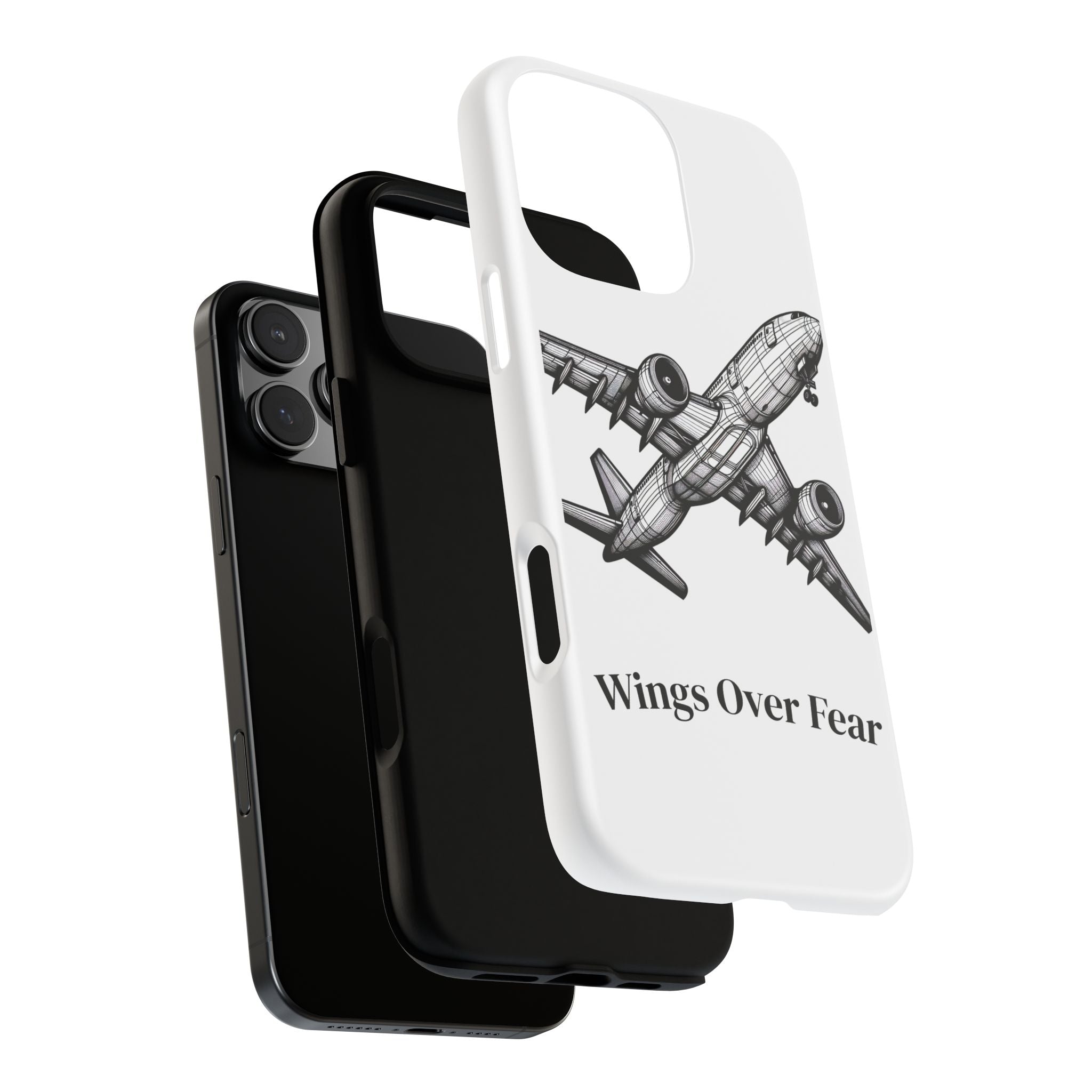 Aviation Phone Case, Inspirational Pilot Gift, Travel Enthusiast Accessory, Unique Airplane Case, Wings Over Fear Design