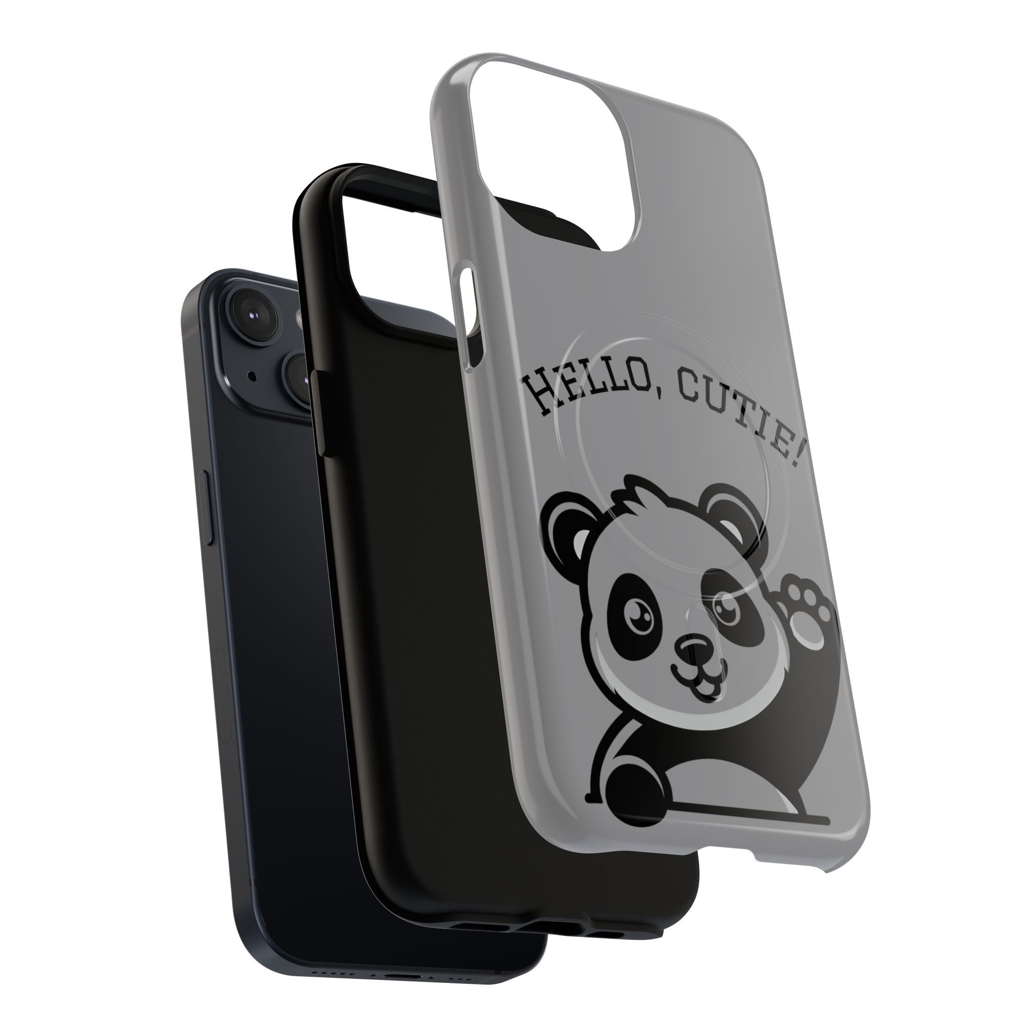 Cute Panda Phone Case, Tough Magnetic Cases for iPhone, Hello Cutie Design, Fun Gift for Kids, Unique Tech Accessories