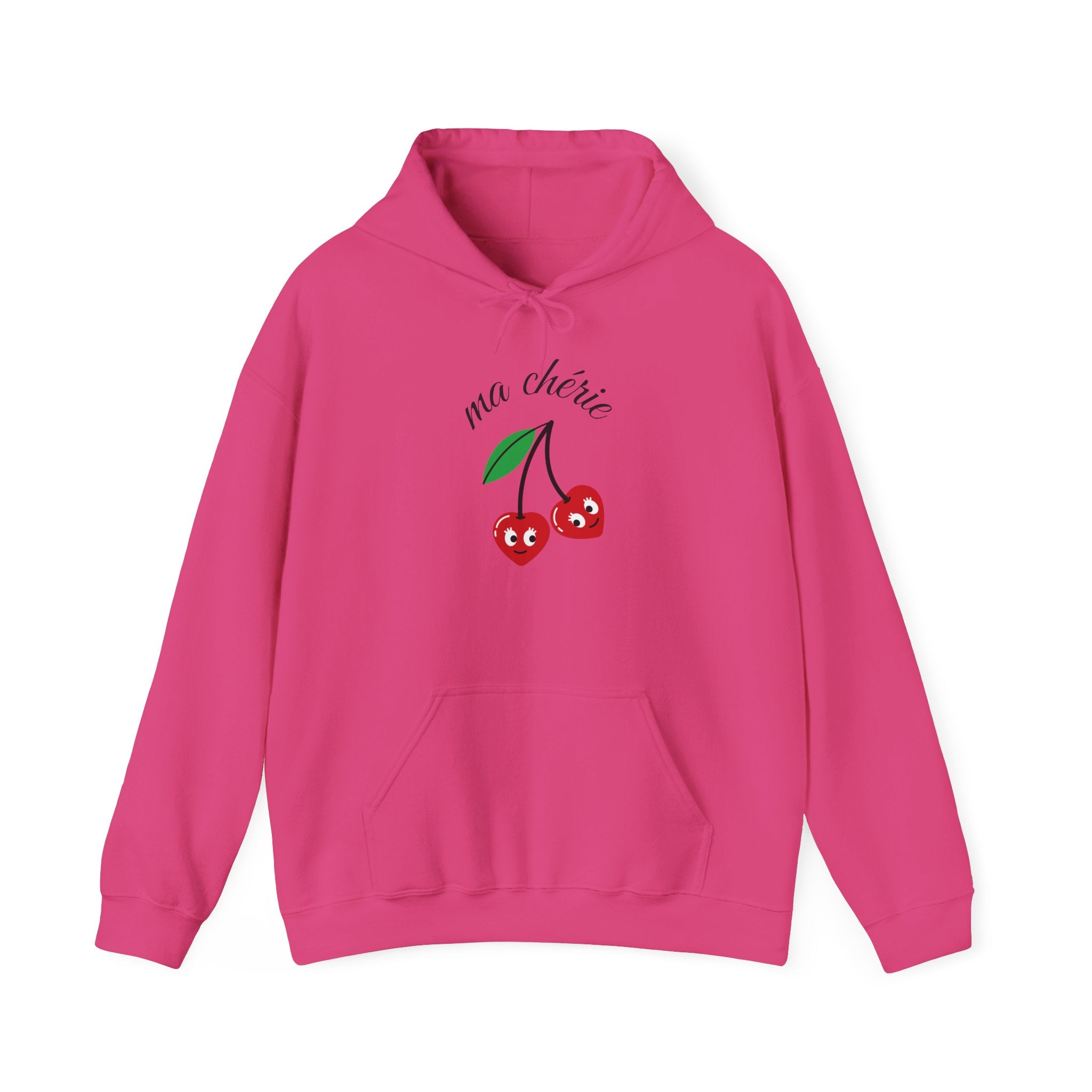Cute Cherry Design Hoodie, Cozy Unisex Sweatshirt, Gift for Her, Valentine's Day Apparel, Casual Comfort Wear, Ma Chérie Sweatshirt