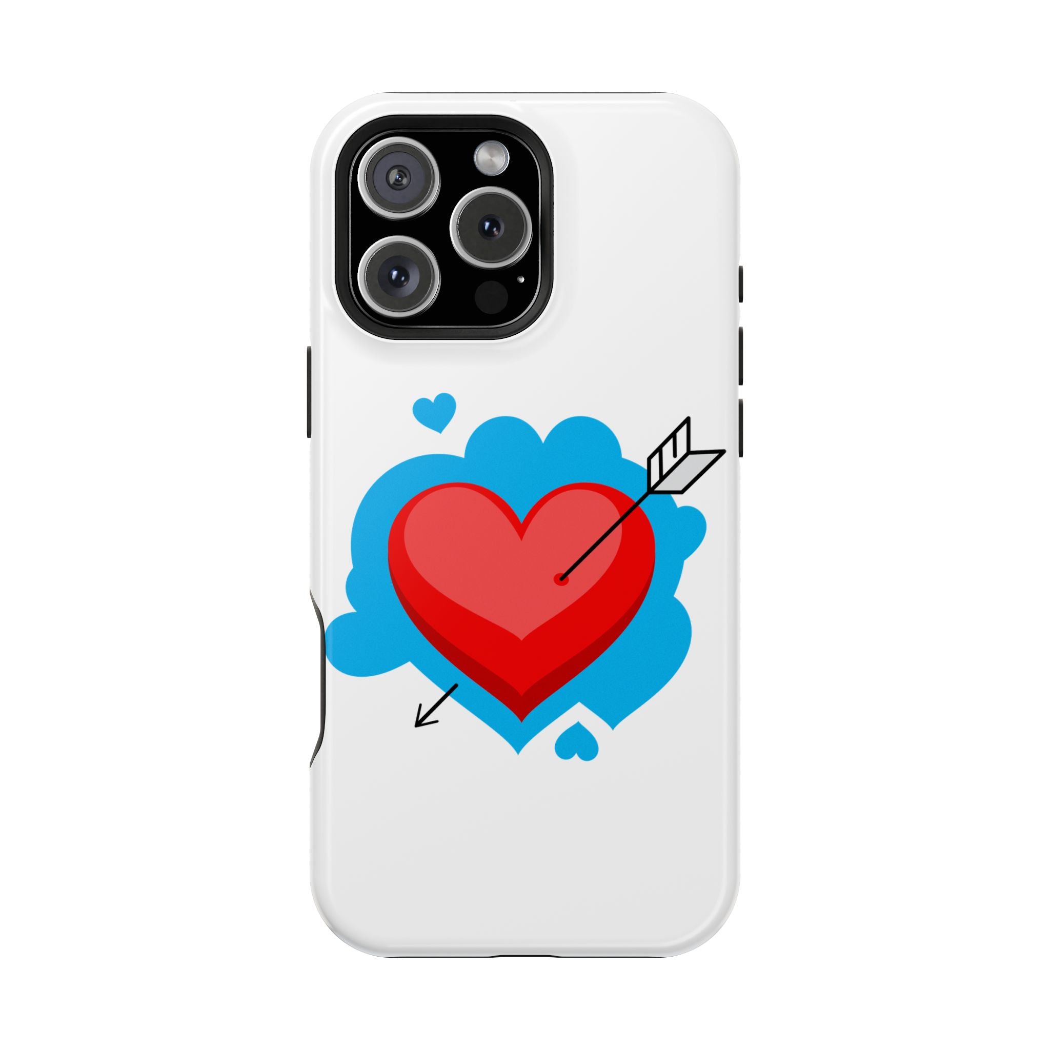Heart Arrow Impact-Resistant Phone Case, Cute Phone Cover, Valentine's Day Gift, Durable Case, Love Themed Accessory