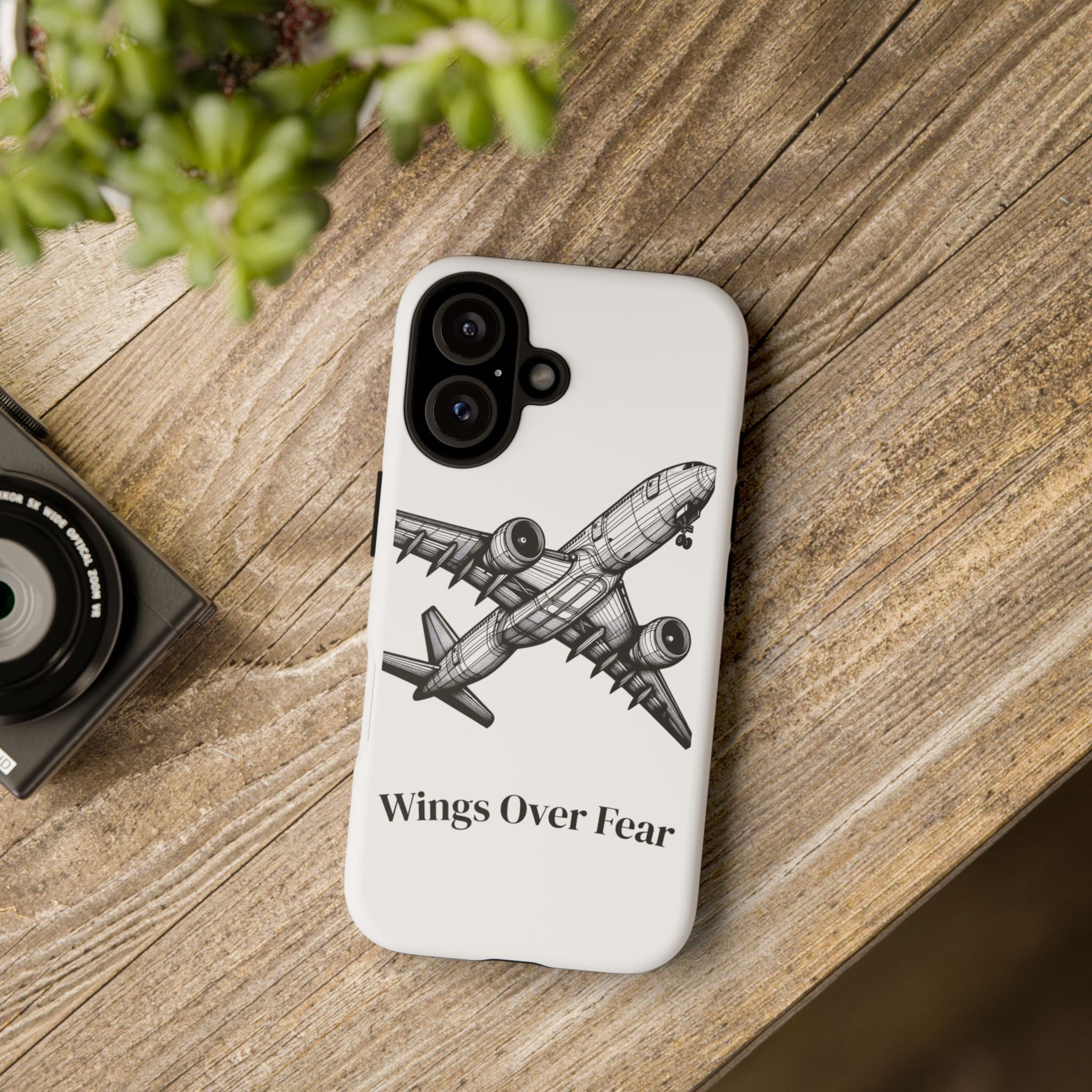 Aviation Phone Case, Inspirational Pilot Gift, Travel Enthusiast Accessory, Unique Airplane Case, Wings Over Fear Design