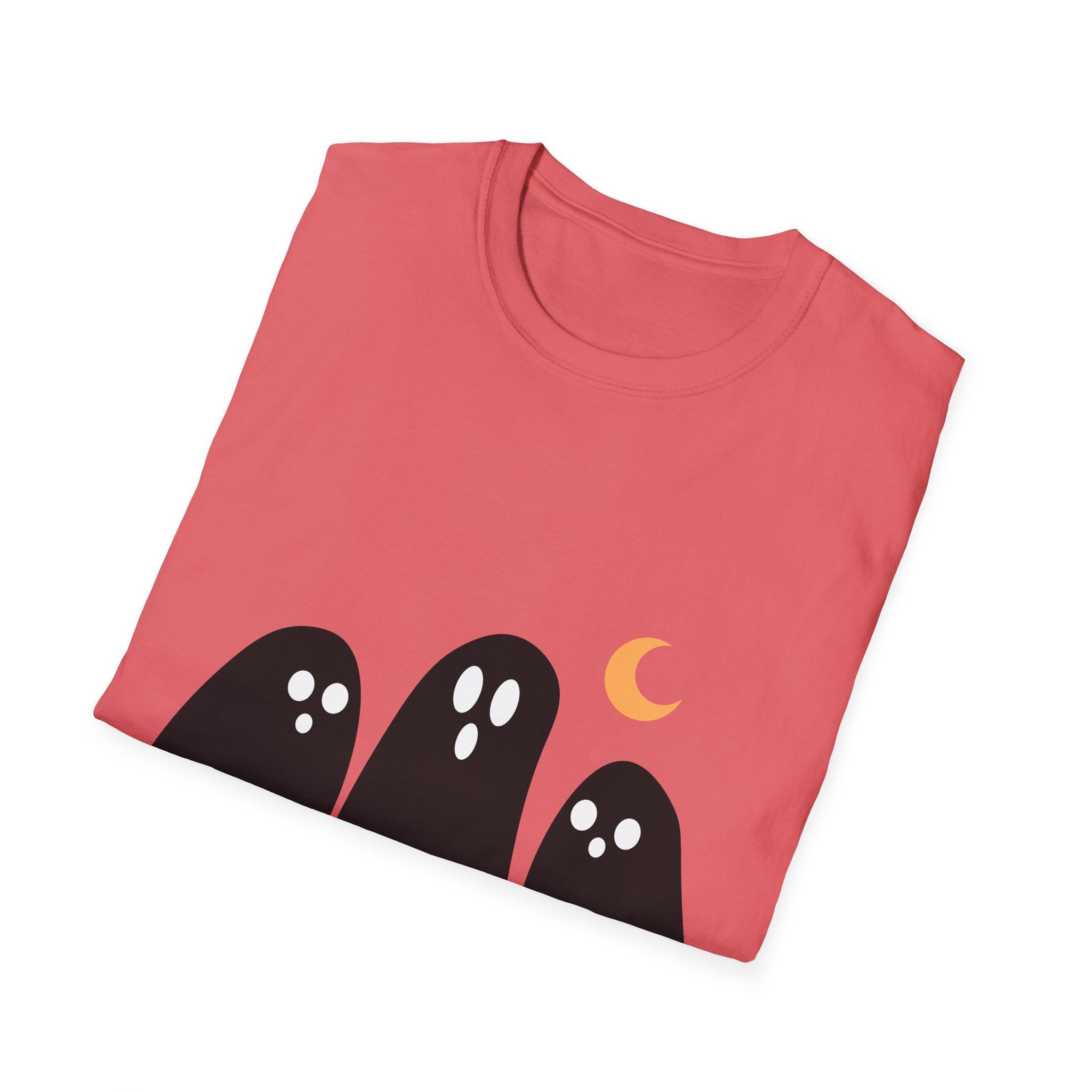 Ghostly Gathering Unisex T-Shirt | Halloween Apparel, Cute Ghost Design, Spooky Season Tee, Fall Fashion, Unique Gift