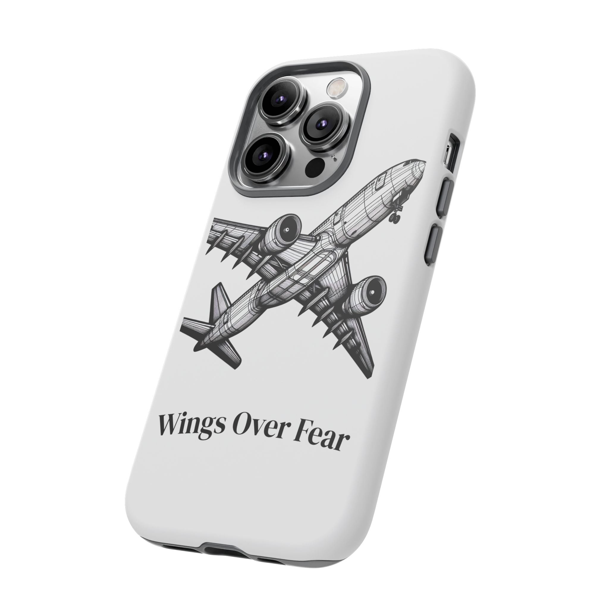 Aviation Phone Case, Inspirational Pilot Gift, Travel Enthusiast Accessory, Unique Airplane Case, Wings Over Fear Design
