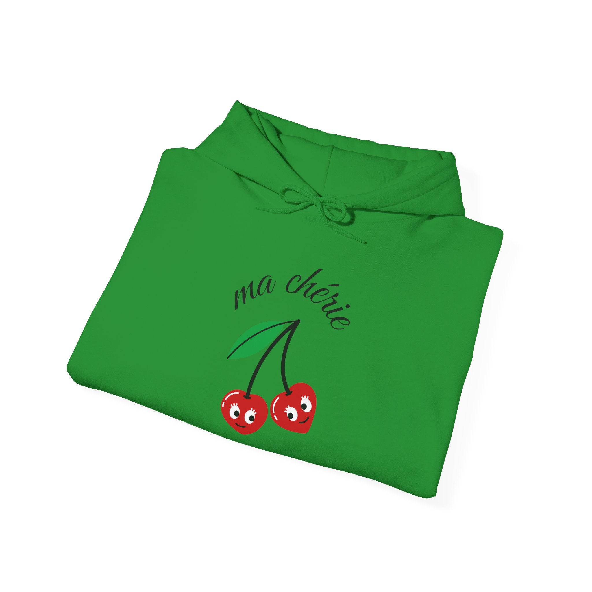 Cute Cherry Design Hoodie, Cozy Unisex Sweatshirt, Gift for Her, Valentine's Day Apparel, Casual Comfort Wear, Ma Chérie Sweatshirt