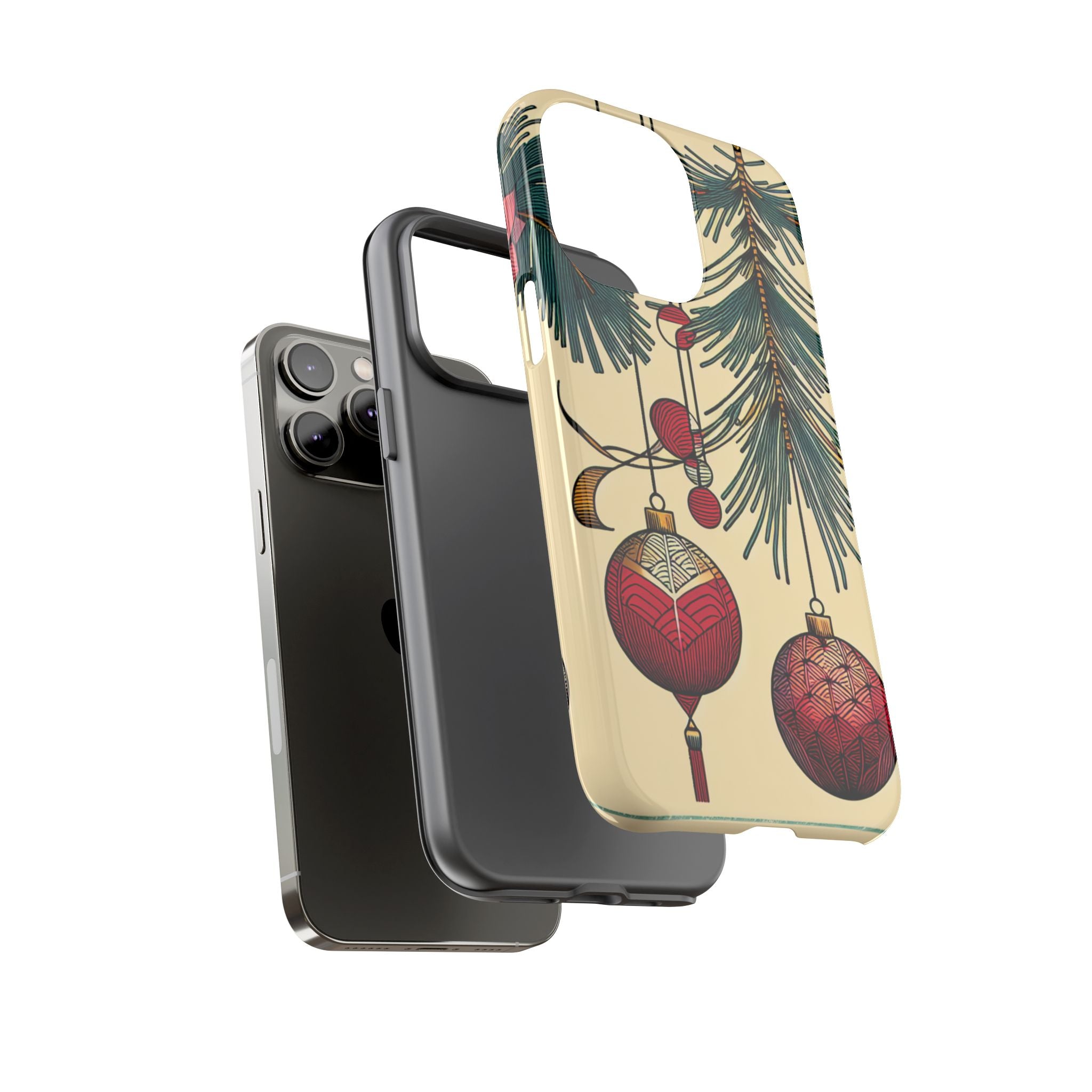 Christmas Phone Case with Ornament Design | Holiday Gift, Festive Mobile Cover, Cute Tough Case, Winter Decoration
