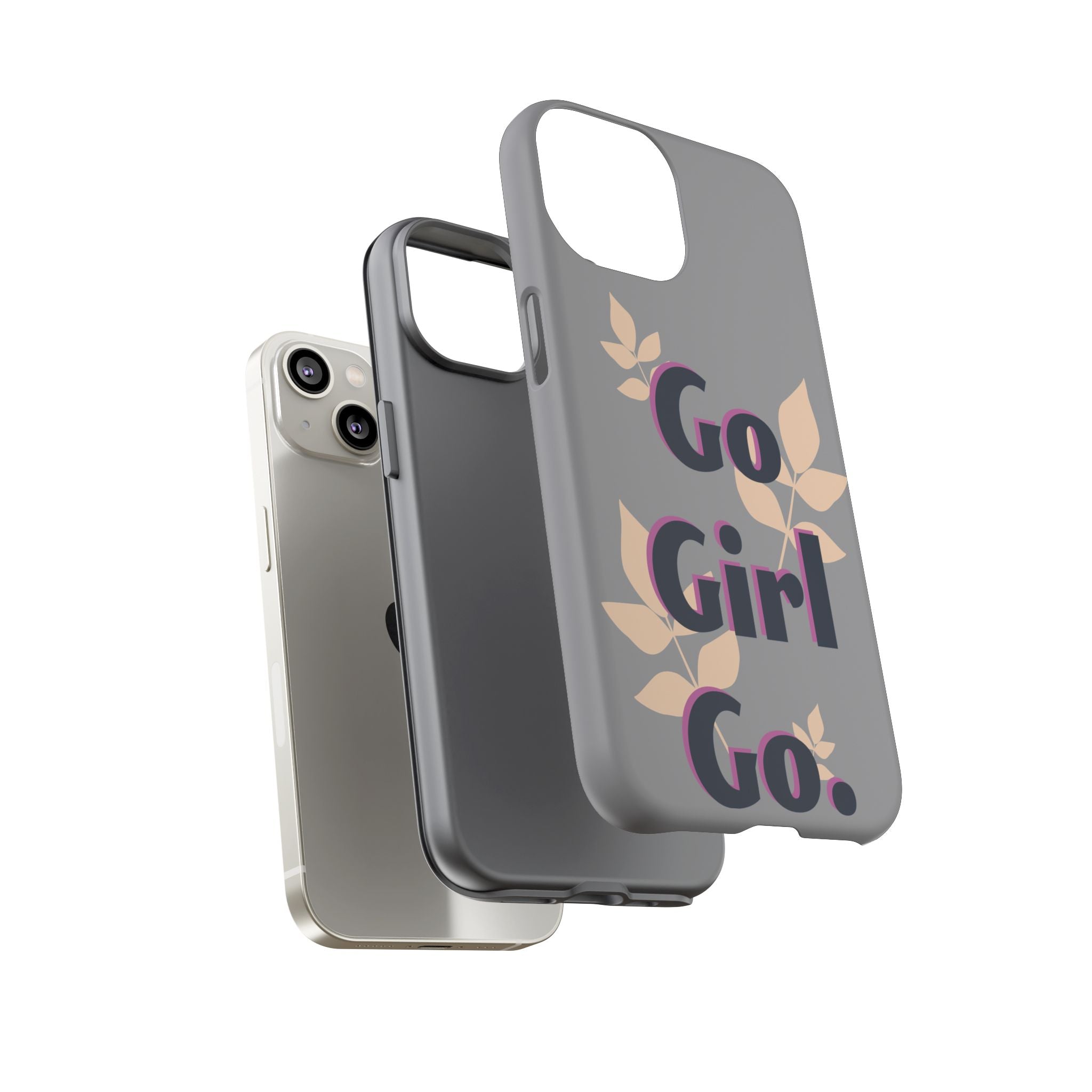 Stylish Phone Case - Go Girl Go, Motivational Tough Case, Gift for Her, Kindness Reminder, Floral Mobile Cover, Inspirational Phone [...]