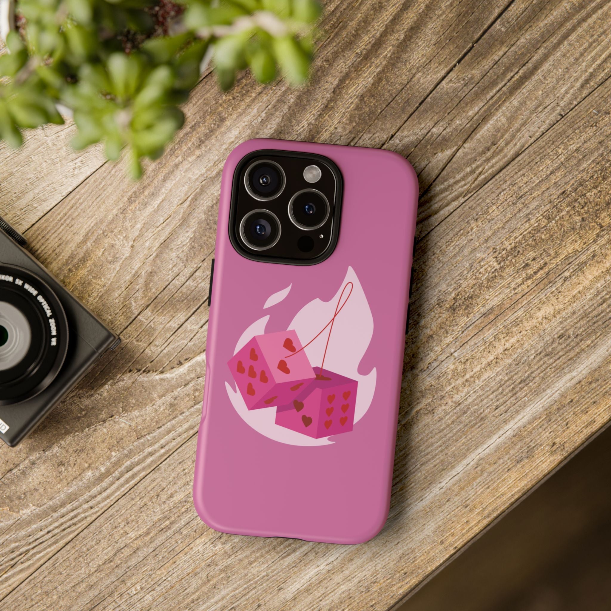 Phone Case, Tough Phone Cover, Heart Design, Cute Cell Accessories, Valentine's Day Gift, Trendy Pink Case