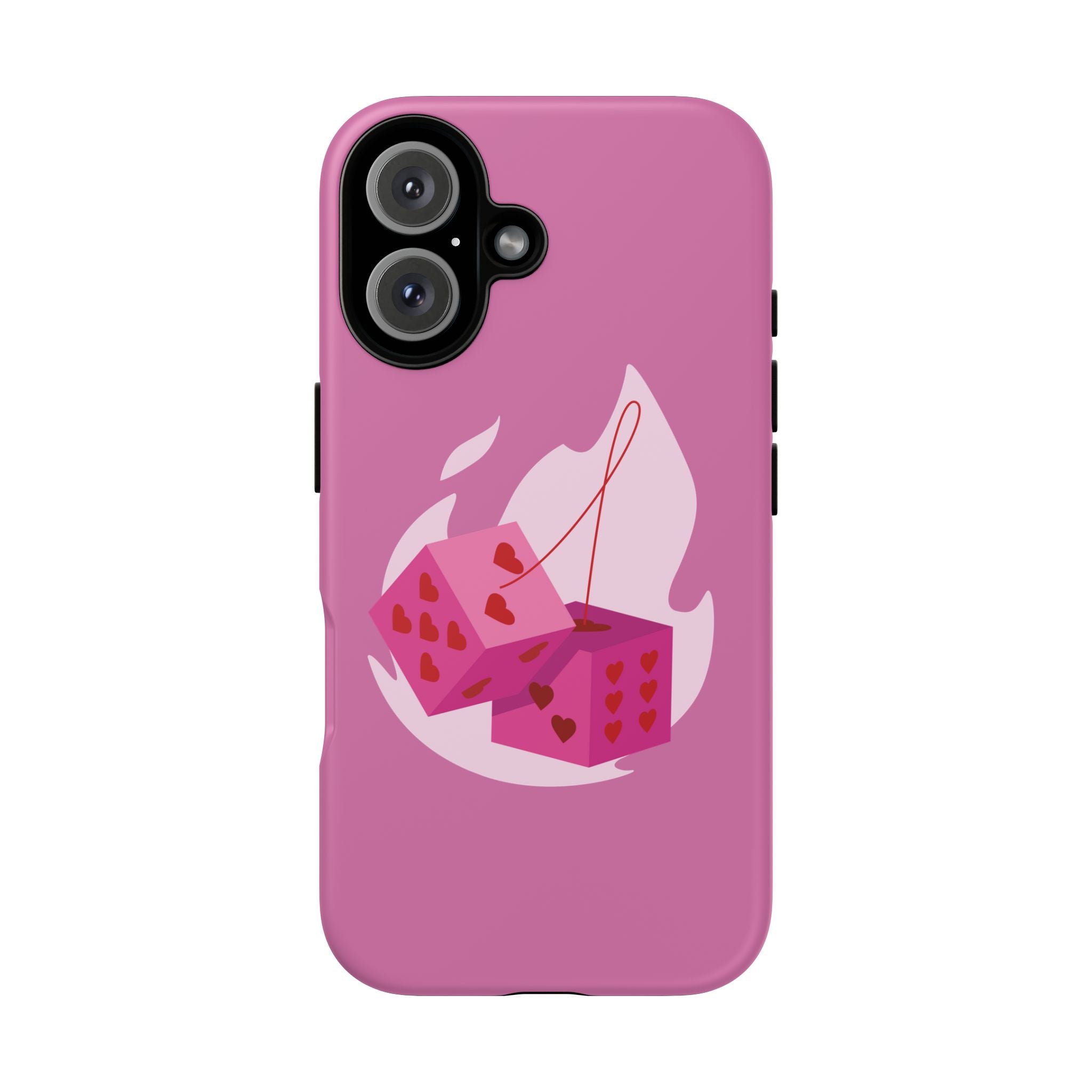 Phone Case, Tough Phone Cover, Heart Design, Cute Cell Accessories, Valentine's Day Gift, Trendy Pink Case