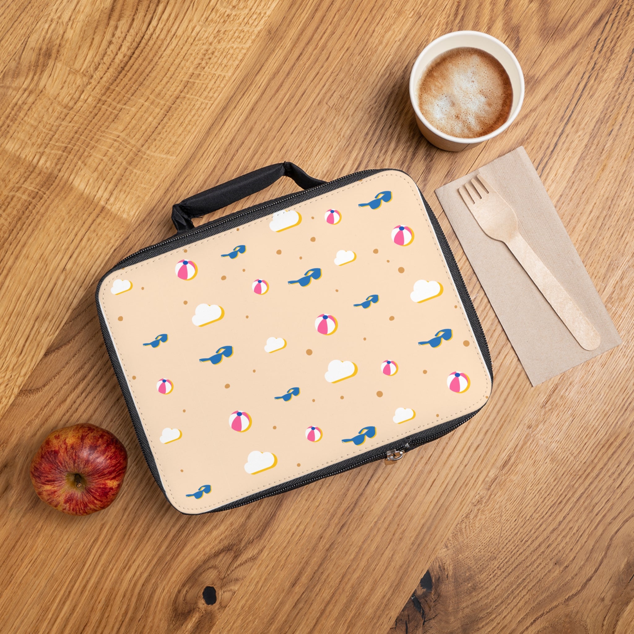 Summer Vibes Lunch Bag, Beach Theme Bag, Insulated Lunch Tote, Kid's Lunchbox, Fun Picnic Bag, Cute Food Carrier