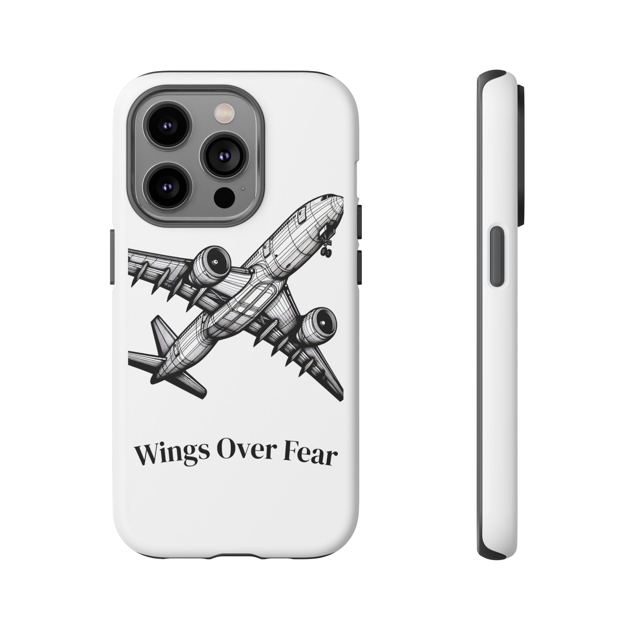 Aviation Phone Case, Inspirational Pilot Gift, Travel Enthusiast Accessory, Unique Airplane Case, Wings Over Fear Design