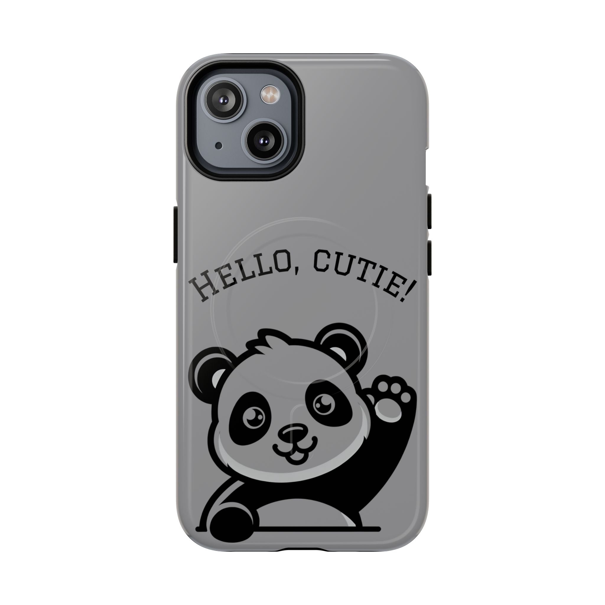 Cute Panda Phone Case, Tough Magnetic Cases for iPhone, Hello Cutie Design, Fun Gift for Kids, Unique Tech Accessories