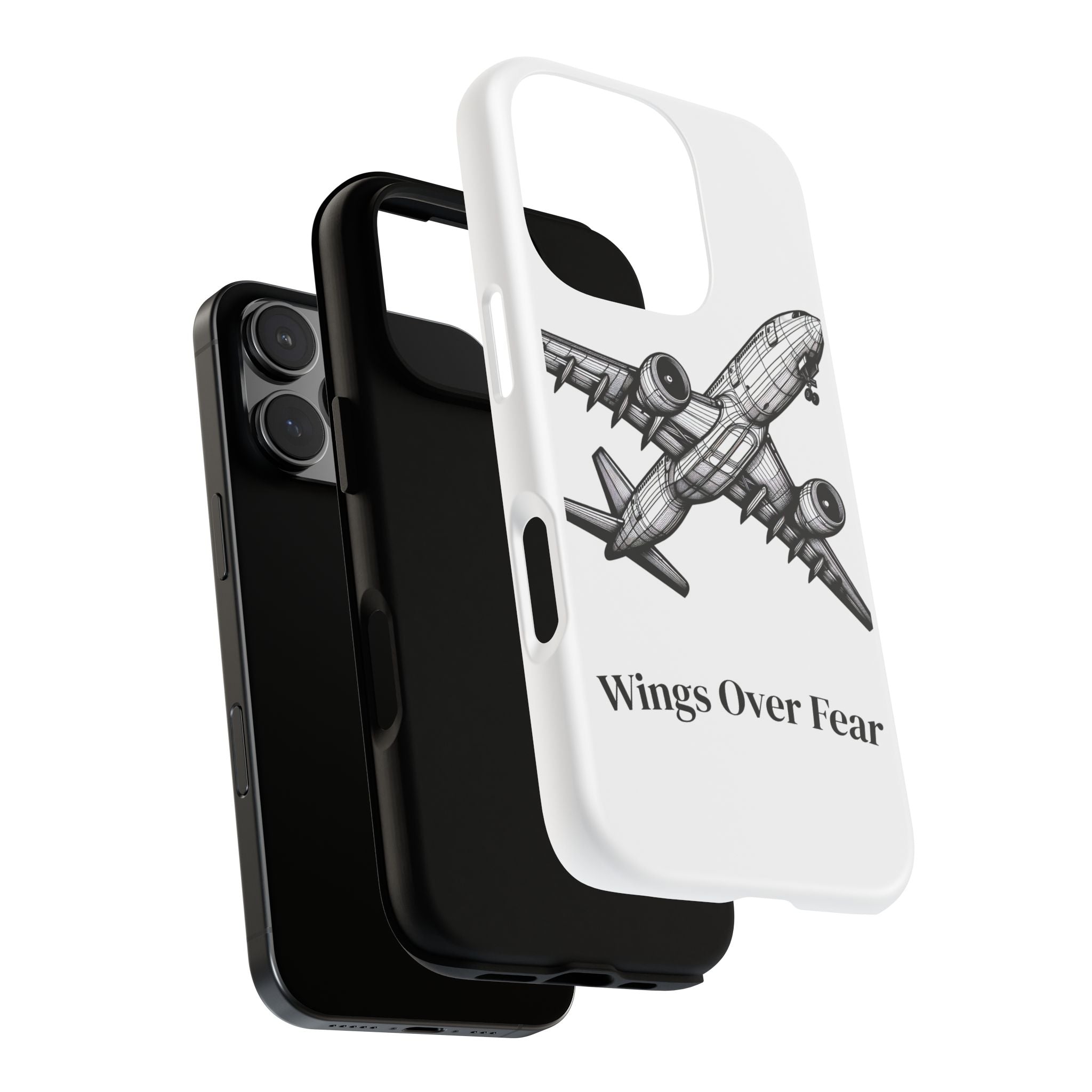 Aviation Phone Case, Inspirational Pilot Gift, Travel Enthusiast Accessory, Unique Airplane Case, Wings Over Fear Design