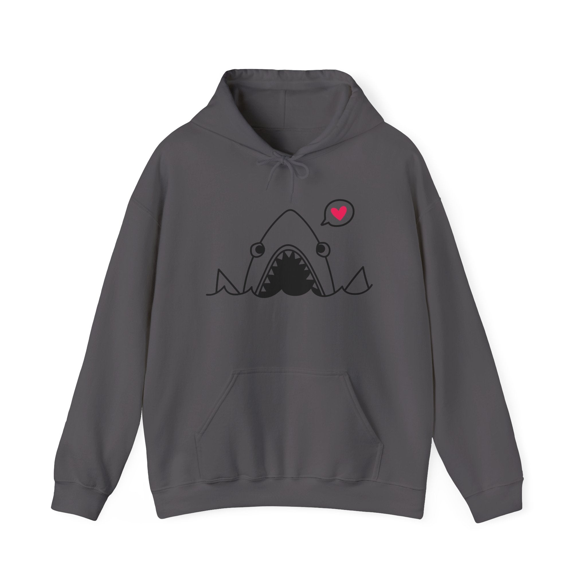 Shark Love Hoodie - Cute Unisex Sweatshirt, Gifts for Ocean Lovers, Funny Shark Apparel, Beach Day Outfit, Valentine's Day Gift