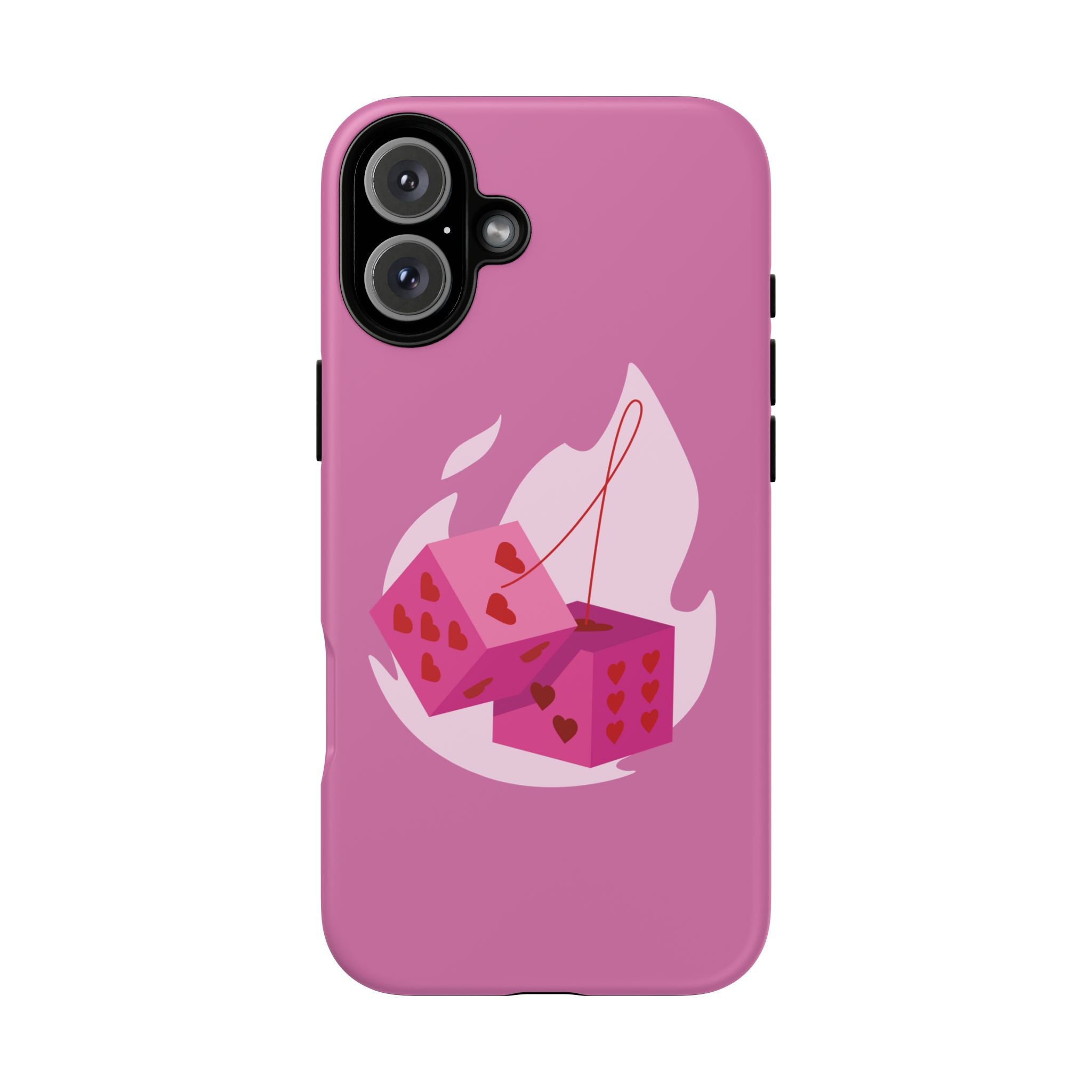 Phone Case, Tough Phone Cover, Heart Design, Cute Cell Accessories, Valentine's Day Gift, Trendy Pink Case