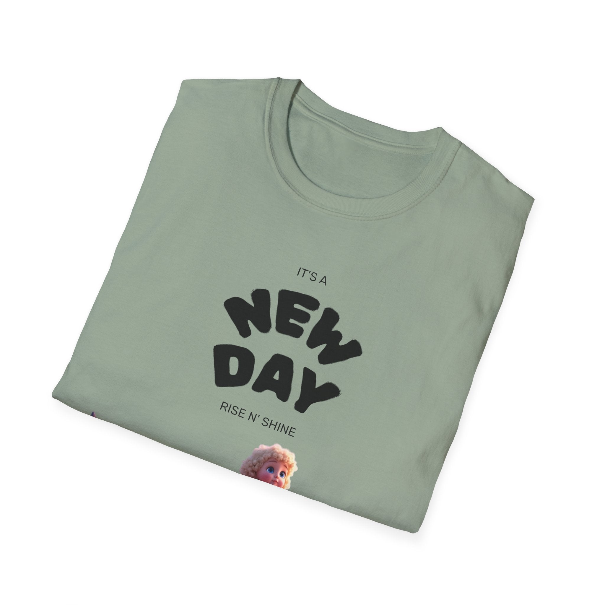 Whimsical Dolphin T-Shirt | Unisex Softstyle Tee | Fun Graphic Tee, New Day Shirt, Ocean Lover Gift, Casual Wear