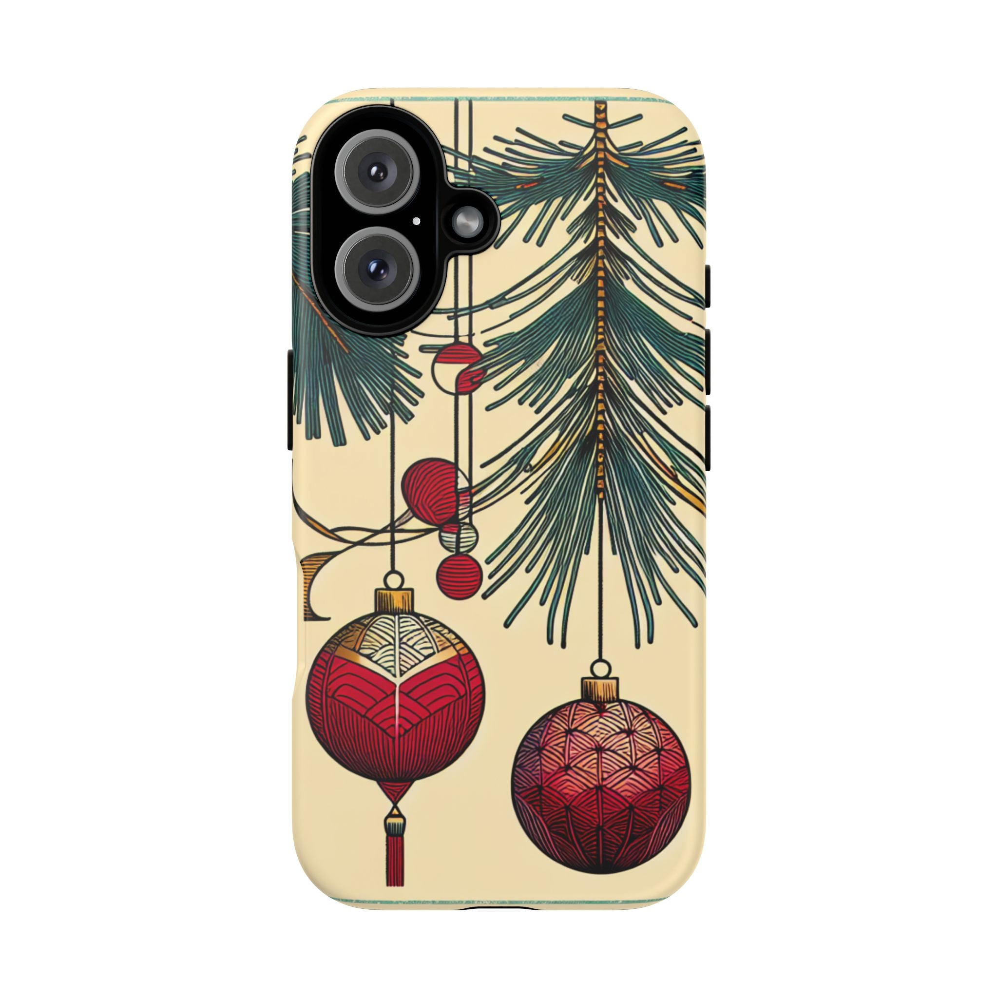 Christmas Phone Case with Ornament Design | Holiday Gift, Festive Mobile Cover, Cute Tough Case, Winter Decoration