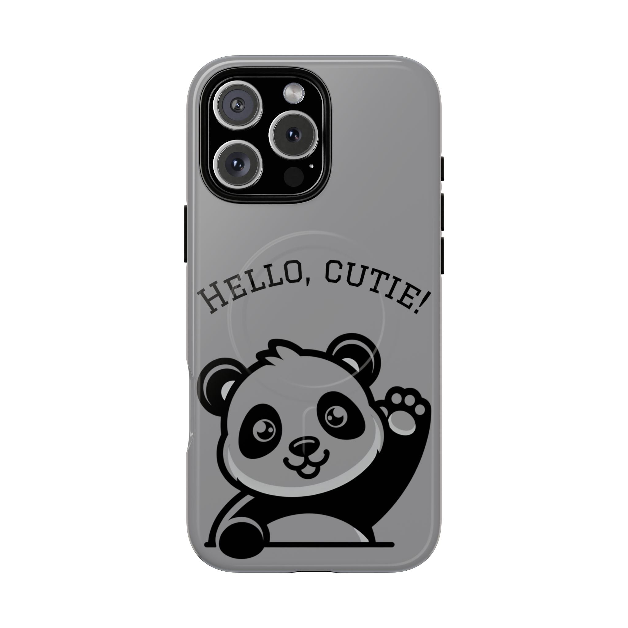 Cute Panda Phone Case, Tough Magnetic Cases for iPhone, Hello Cutie Design, Fun Gift for Kids, Unique Tech Accessories