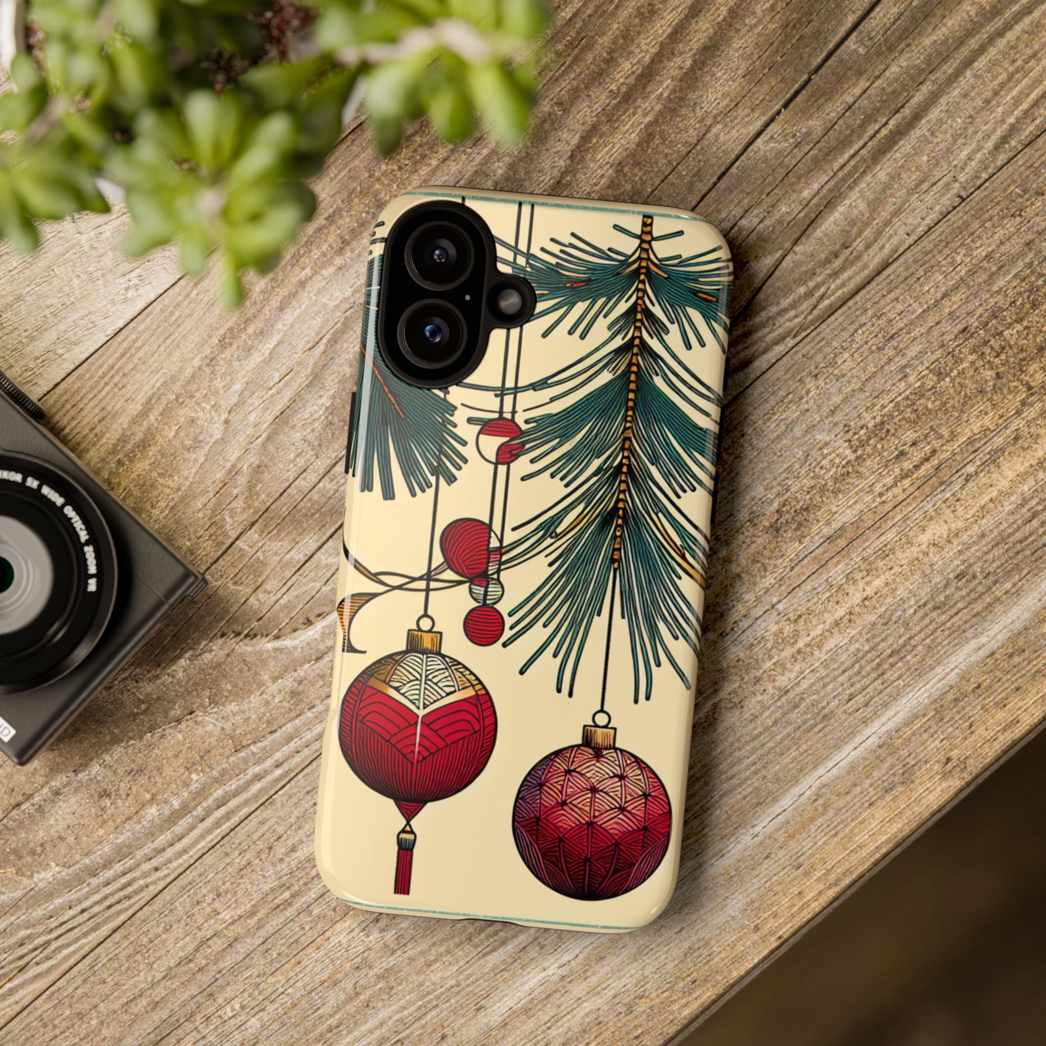 Christmas Phone Case with Ornament Design | Holiday Gift, Festive Mobile Cover, Cute Tough Case, Winter Decoration