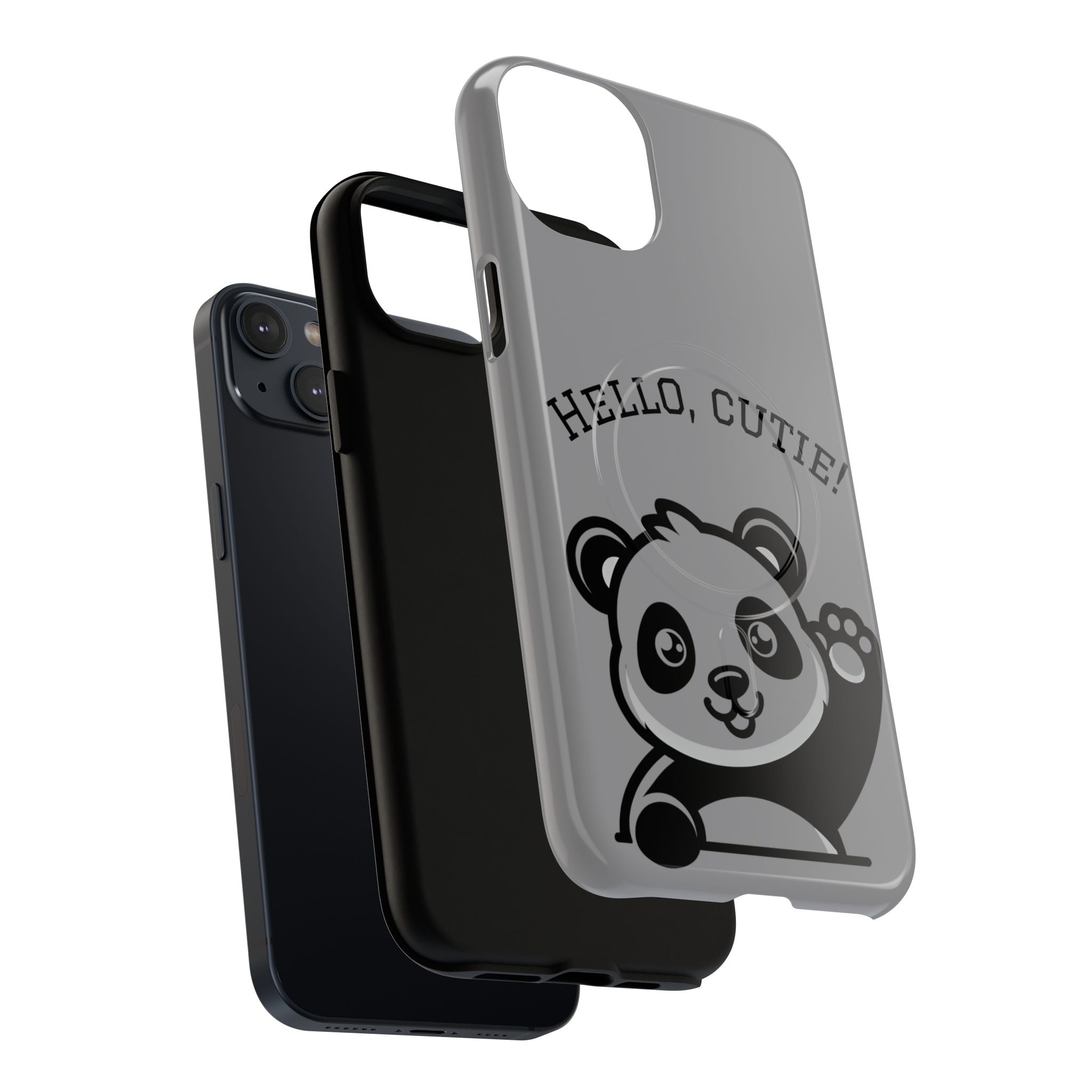 Cute Panda Phone Case, Tough Magnetic Cases for iPhone, Hello Cutie Design, Fun Gift for Kids, Unique Tech Accessories