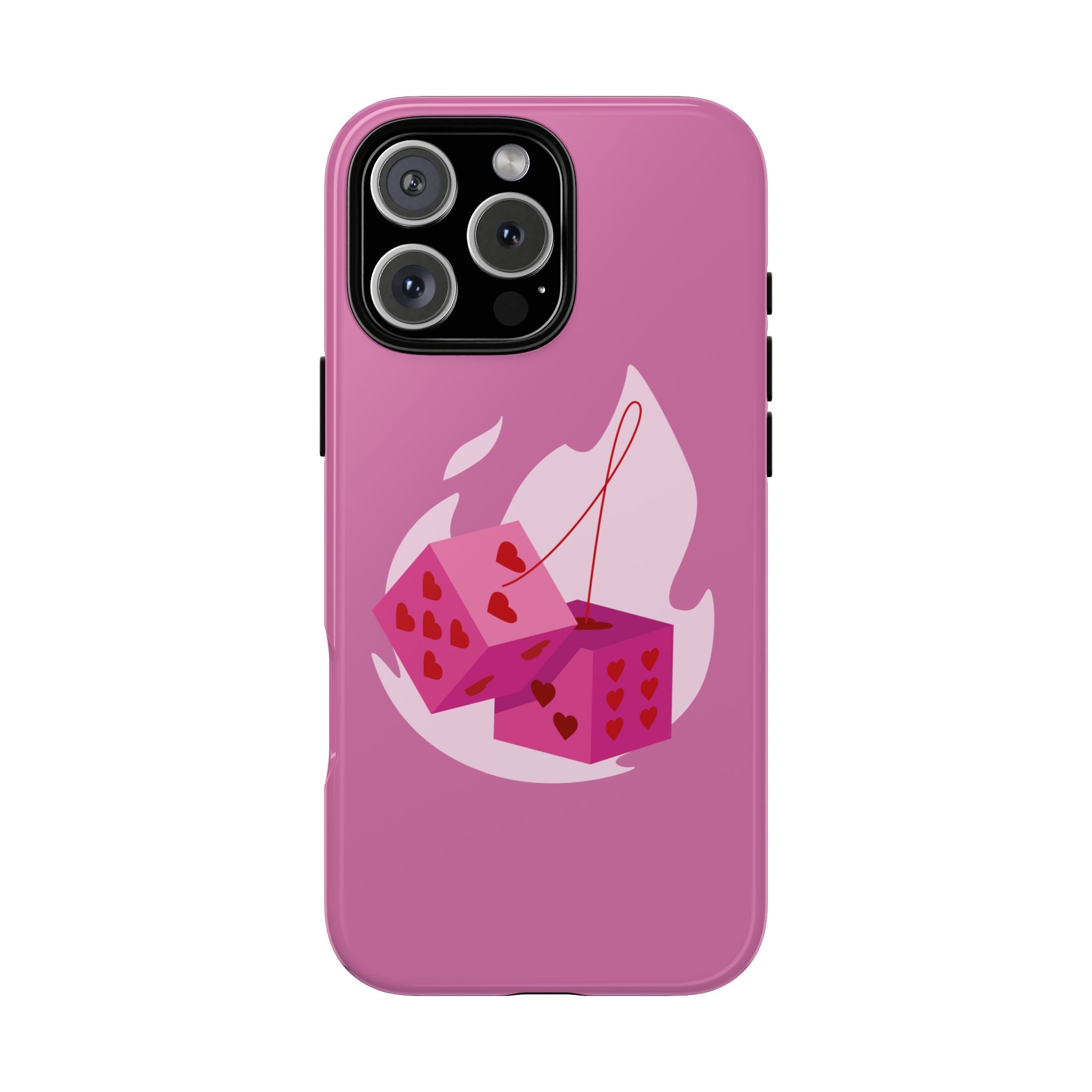 Phone Case, Tough Phone Cover, Heart Design, Cute Cell Accessories, Valentine's Day Gift, Trendy Pink Case
