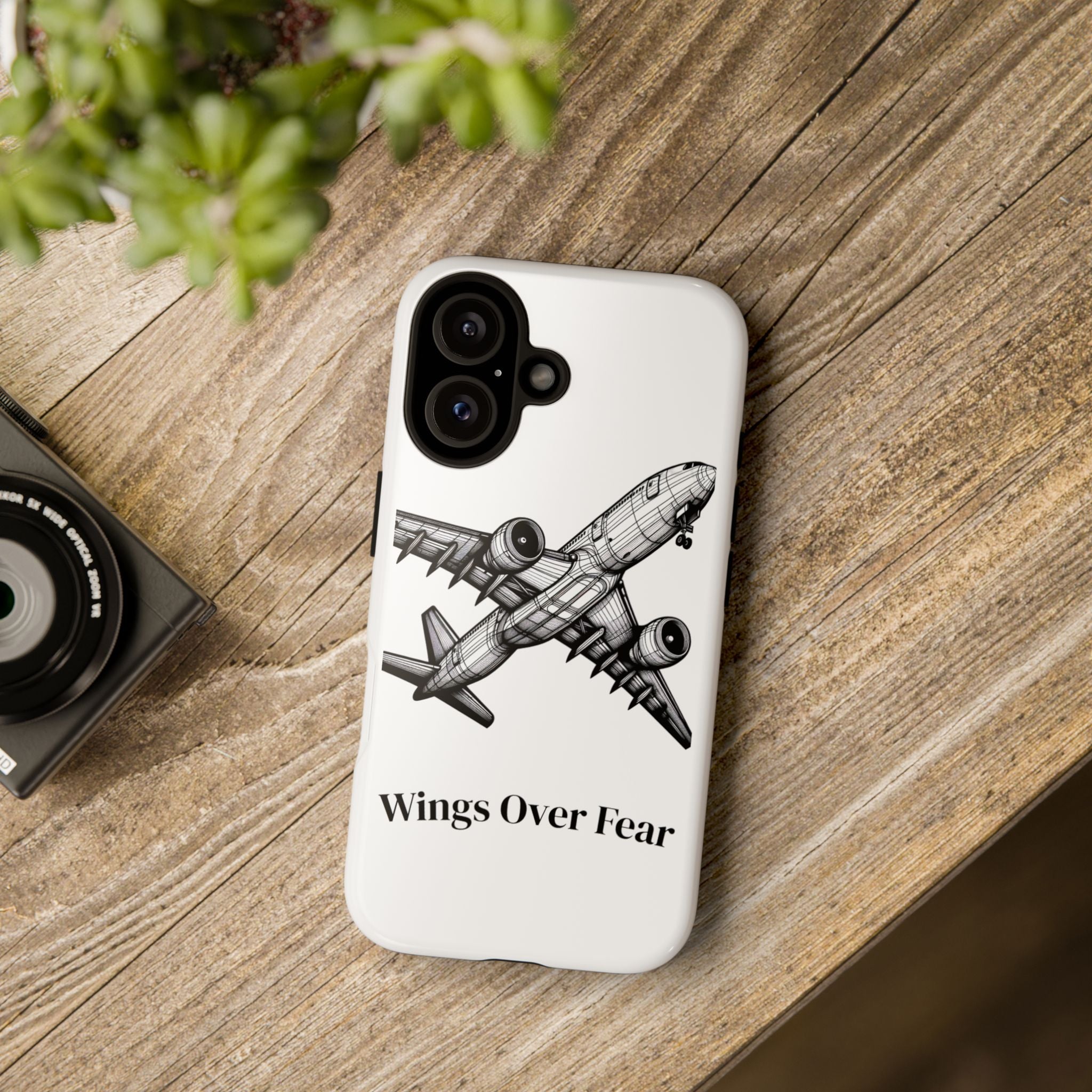 Aviation Phone Case, Inspirational Pilot Gift, Travel Enthusiast Accessory, Unique Airplane Case, Wings Over Fear Design