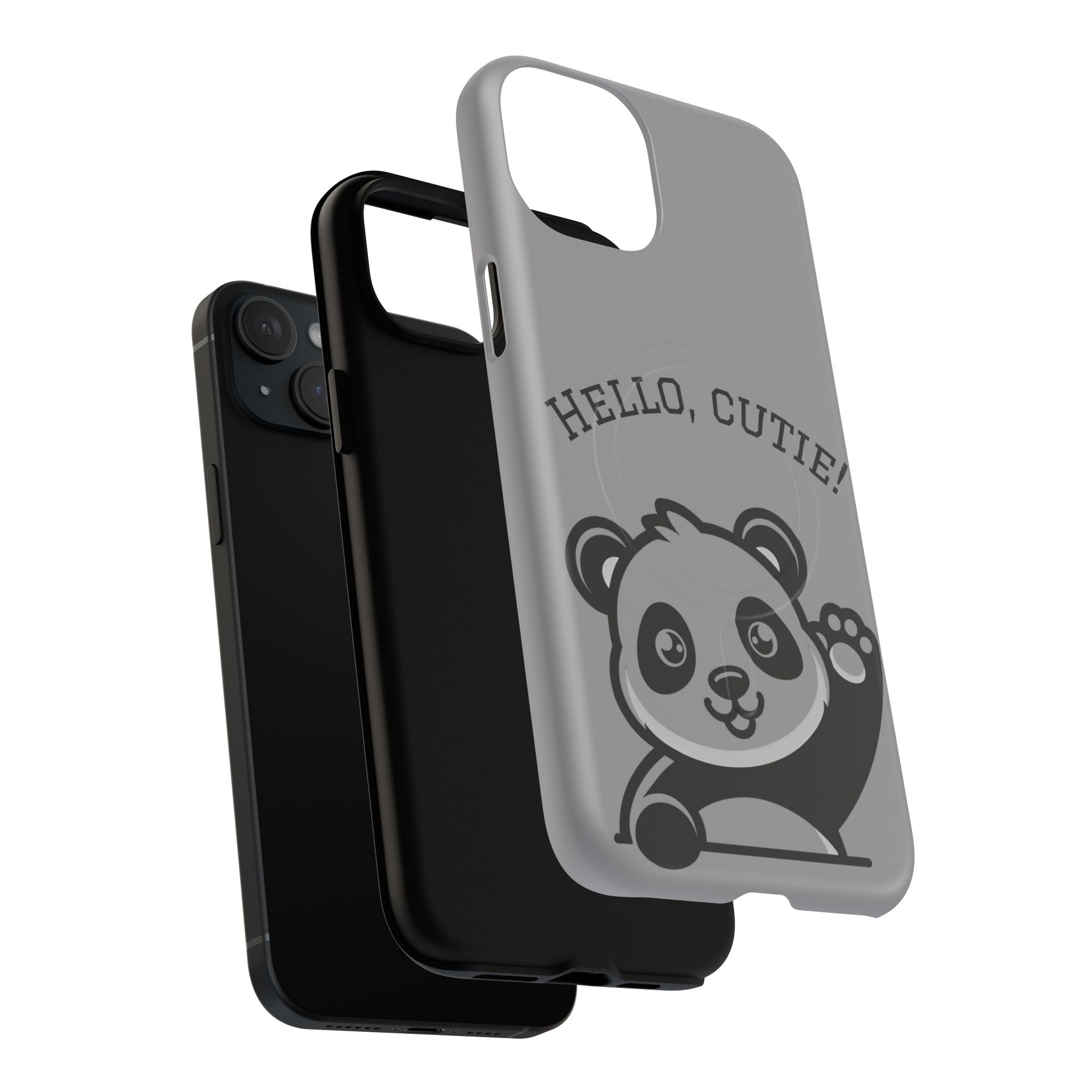 Cute Panda Phone Case, Tough Magnetic Cases for iPhone, Hello Cutie Design, Fun Gift for Kids, Unique Tech Accessories