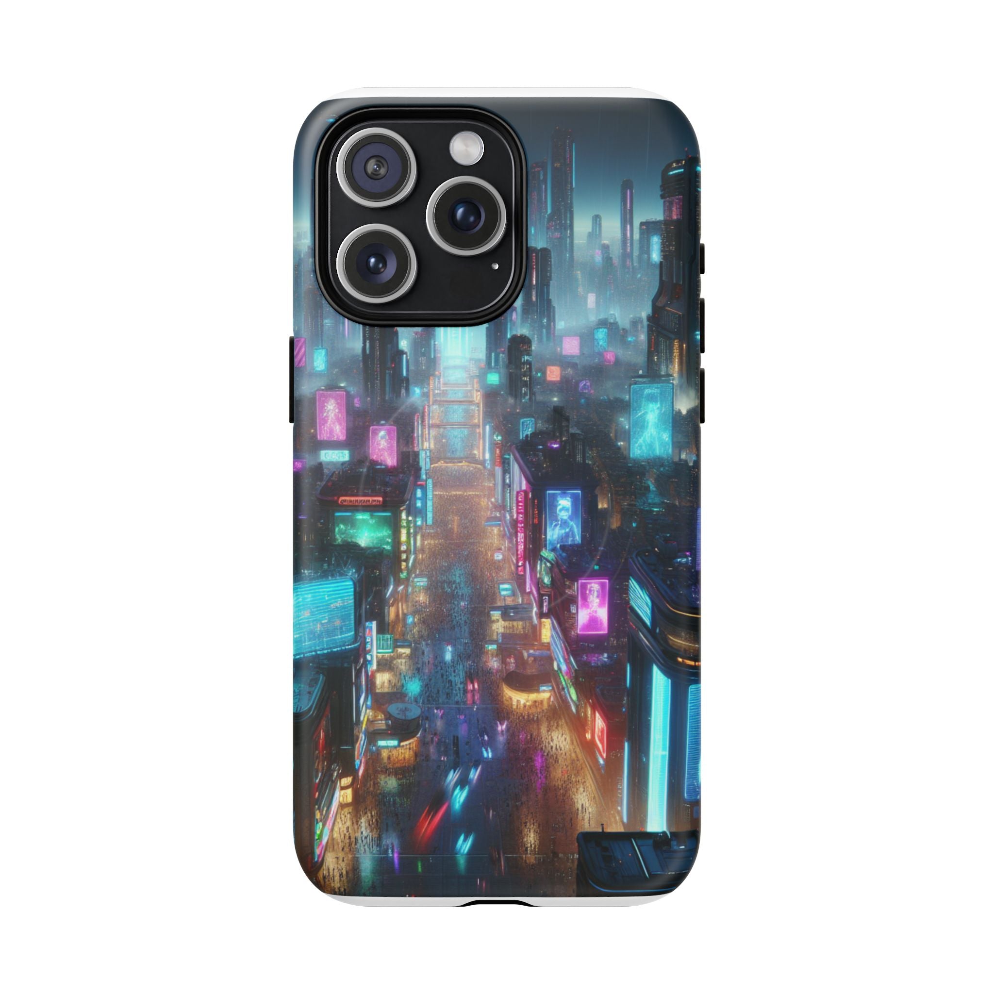 Futuristic Cityscape Phone Case, Tough Magnetic Cases, Urban Aesthetic, Tech Accessories, Gifts for Tech Lovers, Holiday Phone Cases