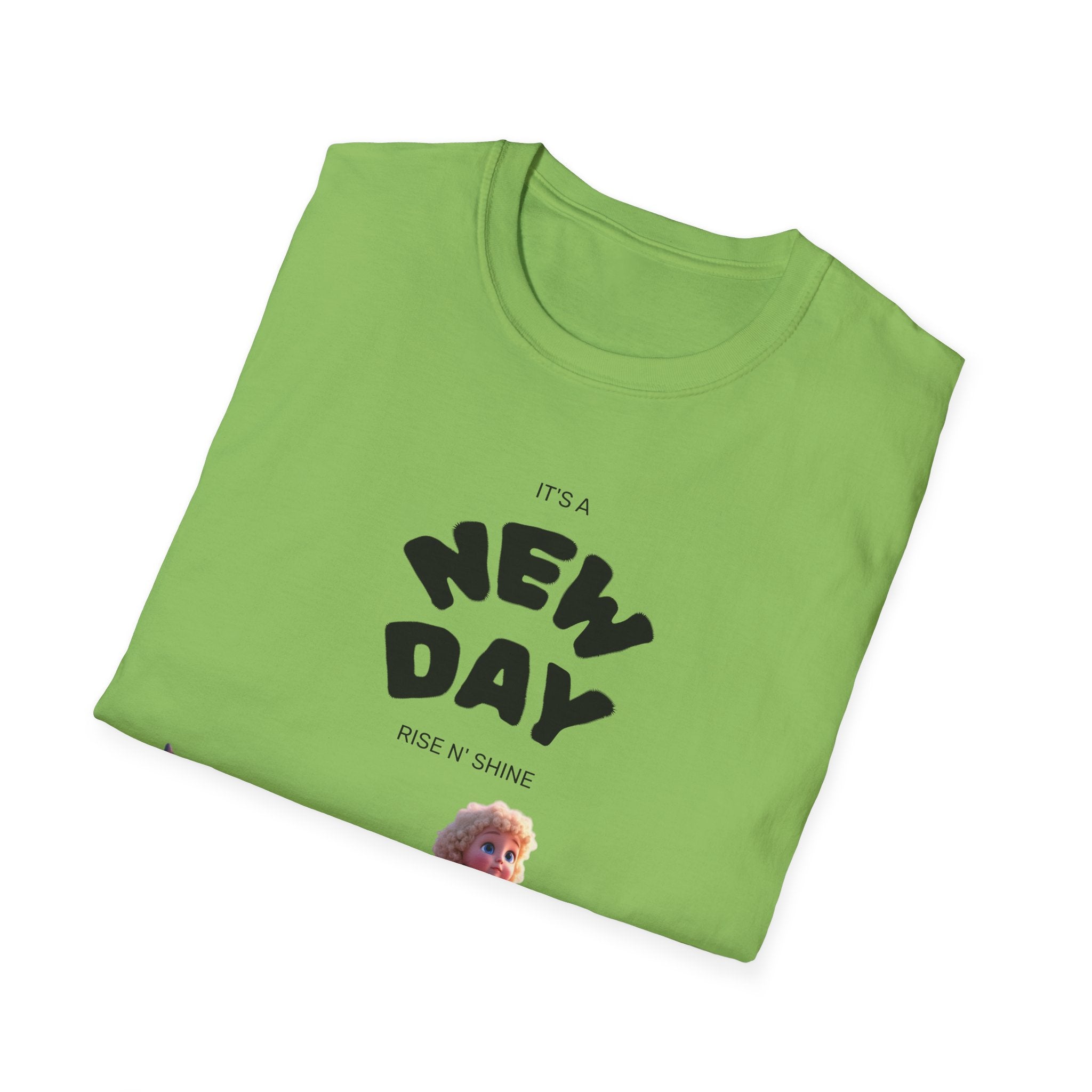 Whimsical Dolphin T-Shirt | Unisex Softstyle Tee | Fun Graphic Tee, New Day Shirt, Ocean Lover Gift, Casual Wear
