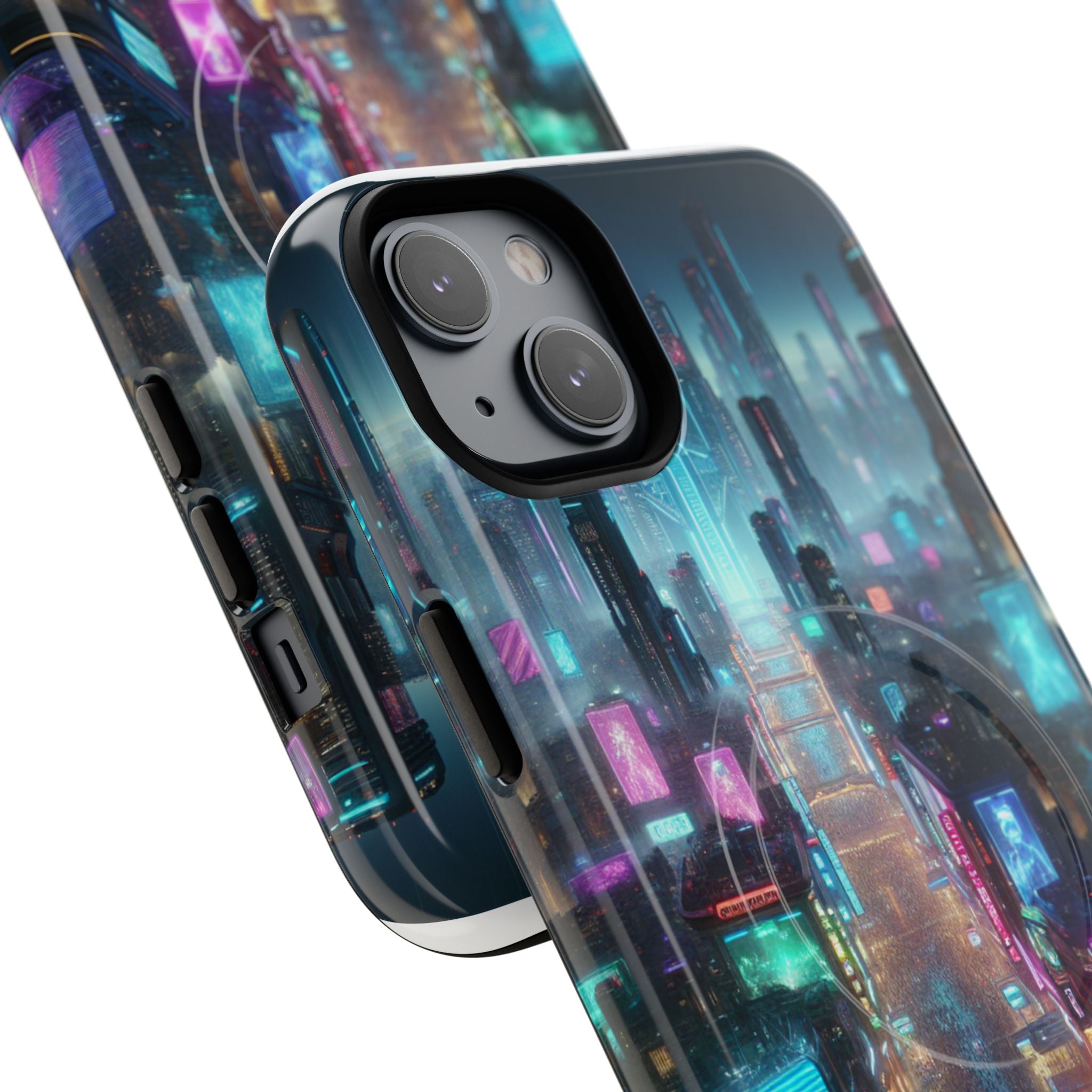 Futuristic Cityscape Phone Case, Tough Magnetic Cases, Urban Aesthetic, Tech Accessories, Gifts for Tech Lovers, Holiday Phone Cases