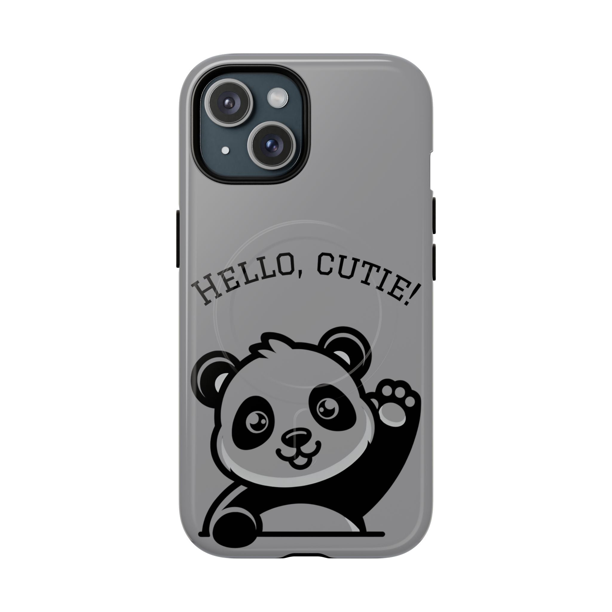 Cute Panda Phone Case, Tough Magnetic Cases for iPhone, Hello Cutie Design, Fun Gift for Kids, Unique Tech Accessories