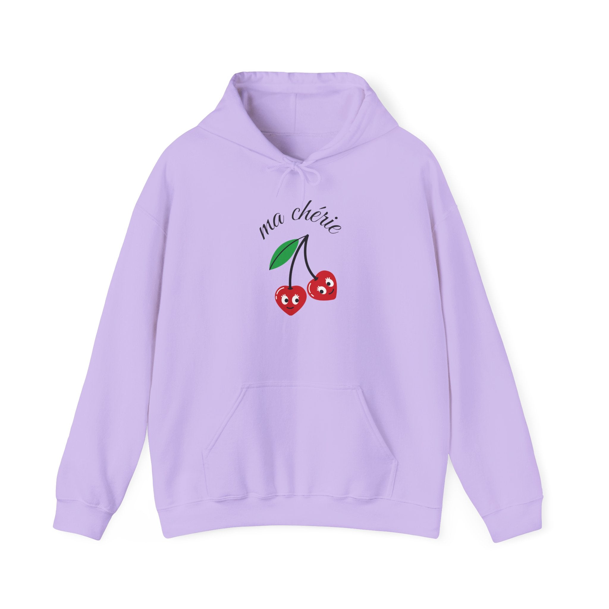 Cute Cherry Design Hoodie, Cozy Unisex Sweatshirt, Gift for Her, Valentine's Day Apparel, Casual Comfort Wear, Ma Chérie Sweatshirt